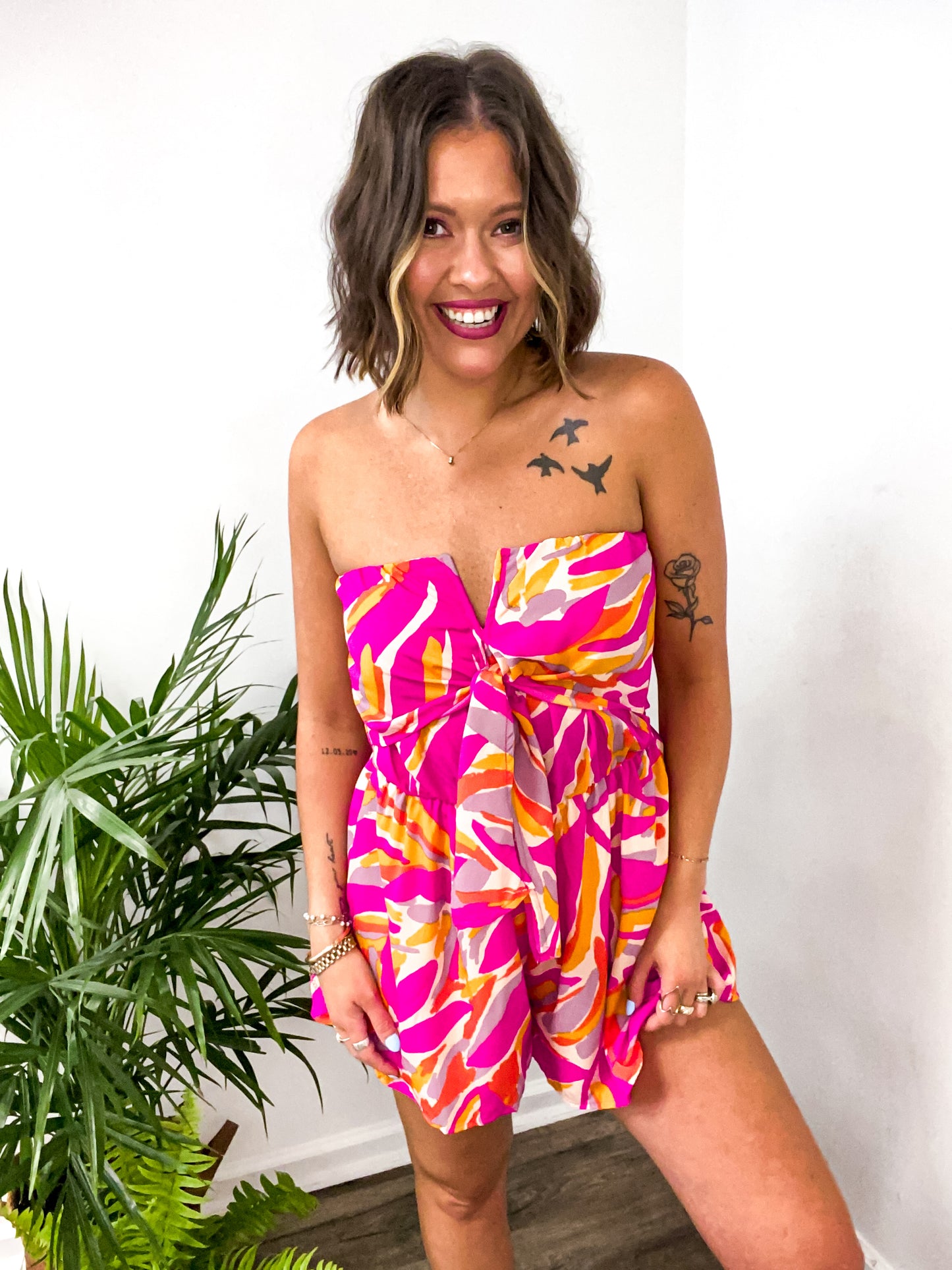 Suntan City Orange/Pink Romper