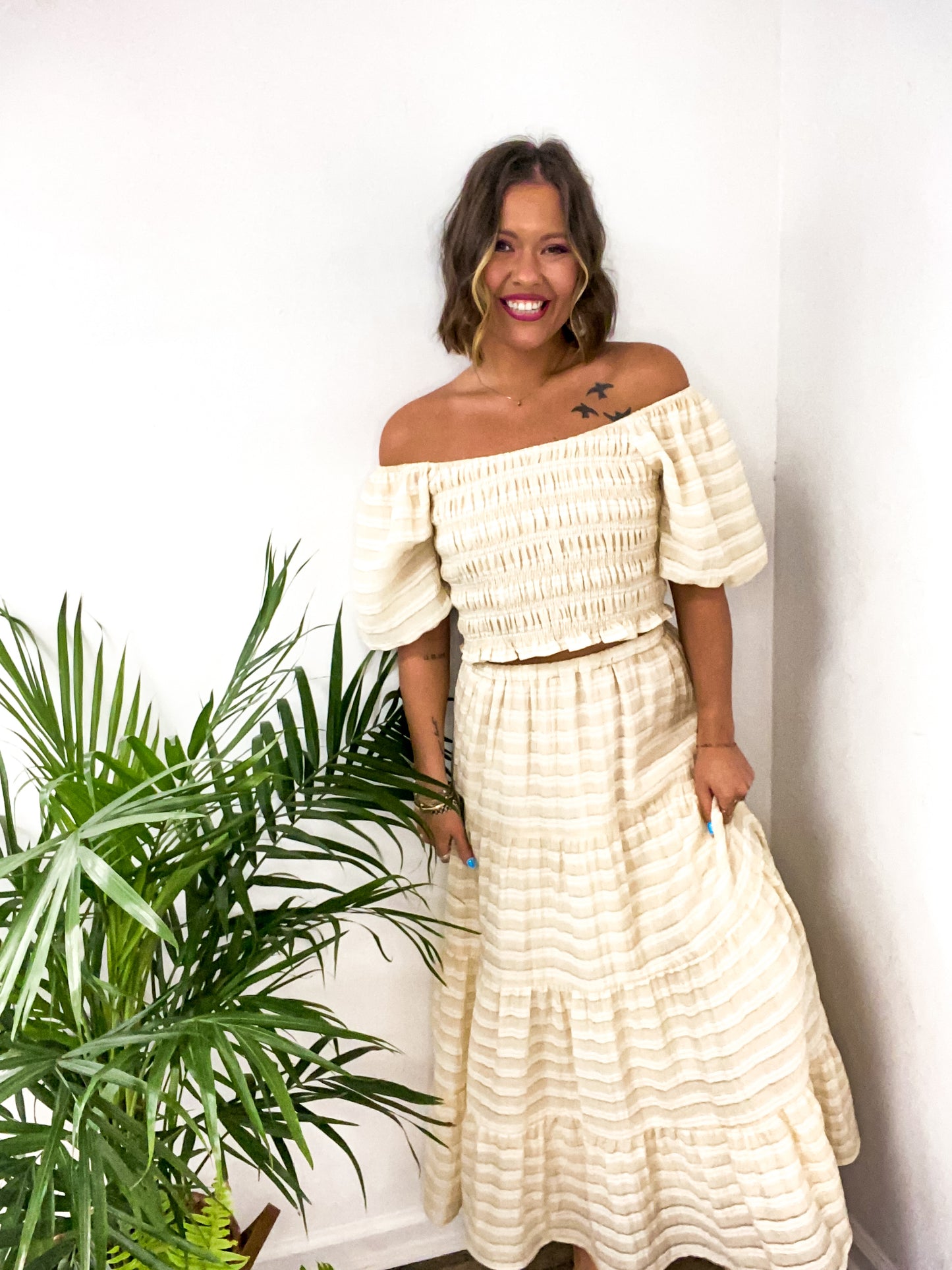 Shore Thing Beige Maxi Skirt Set