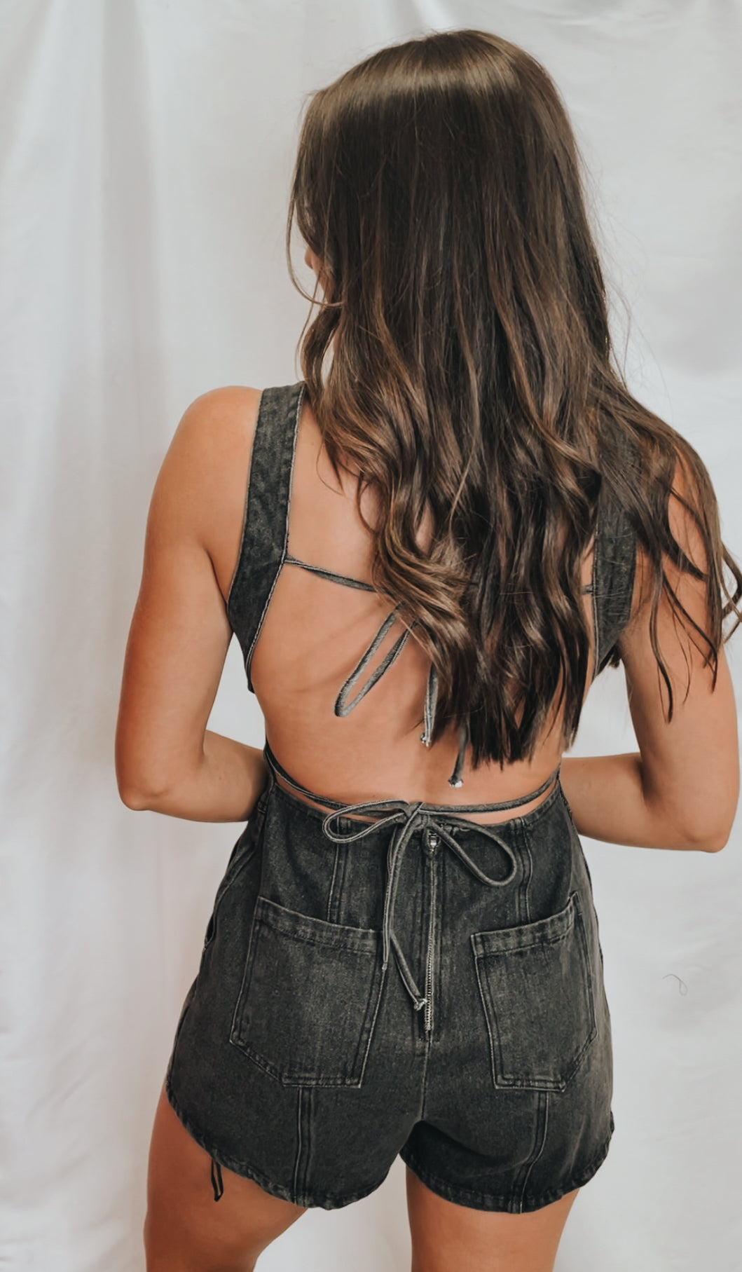 Weekend Fit Black Denim Romper