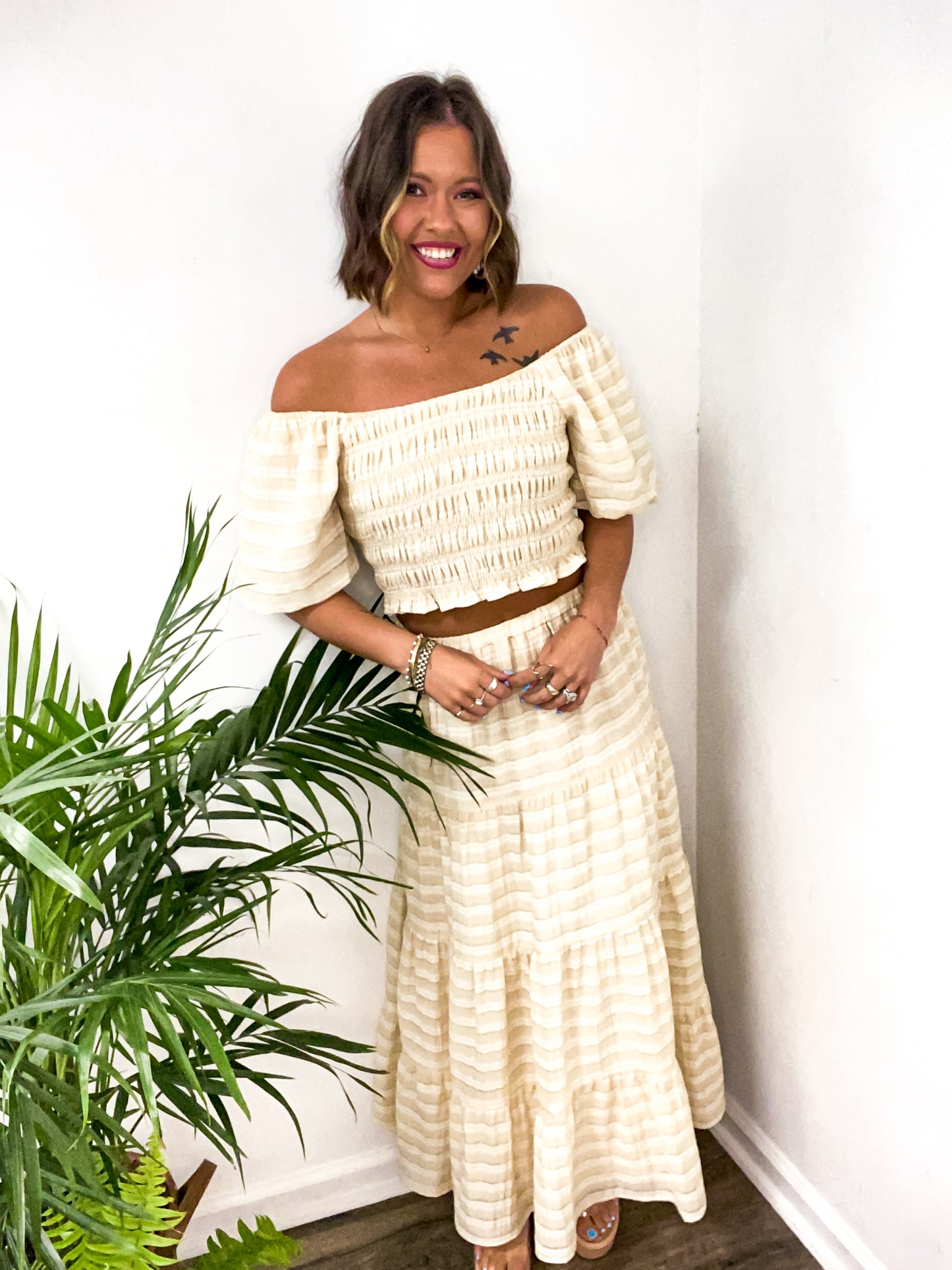 Shore Thing Beige Maxi Skirt Set