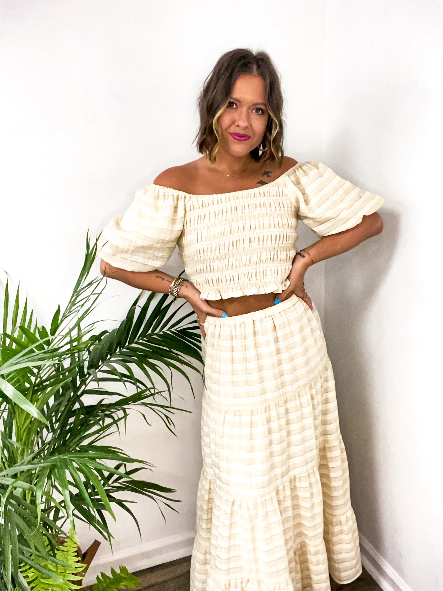 Shore Thing Beige Maxi Skirt Set