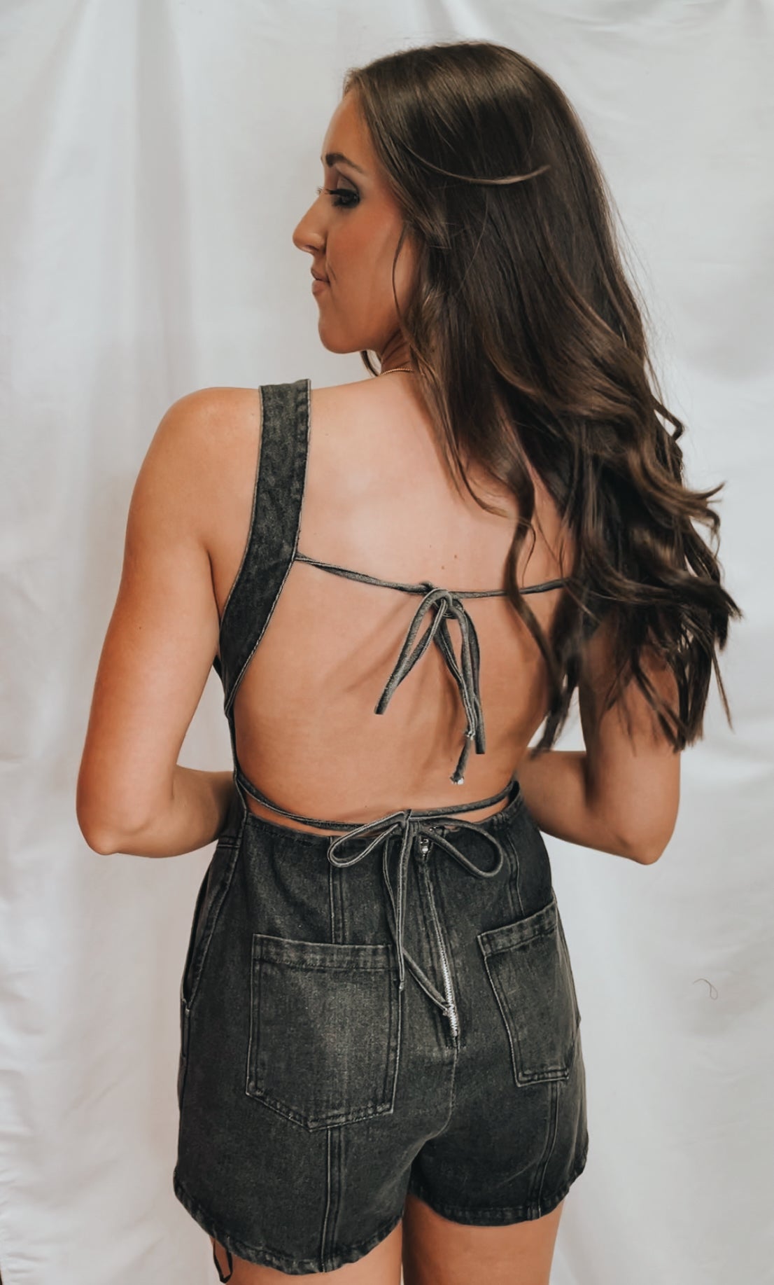 Weekend Fit Black Denim Romper