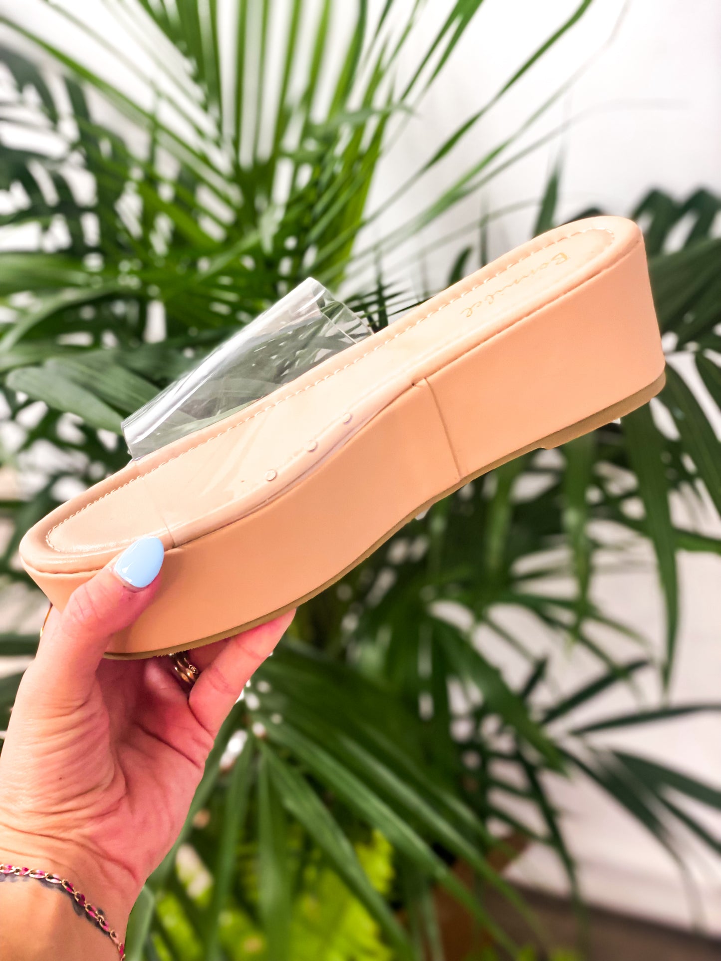 In The Clear Nude Wedges