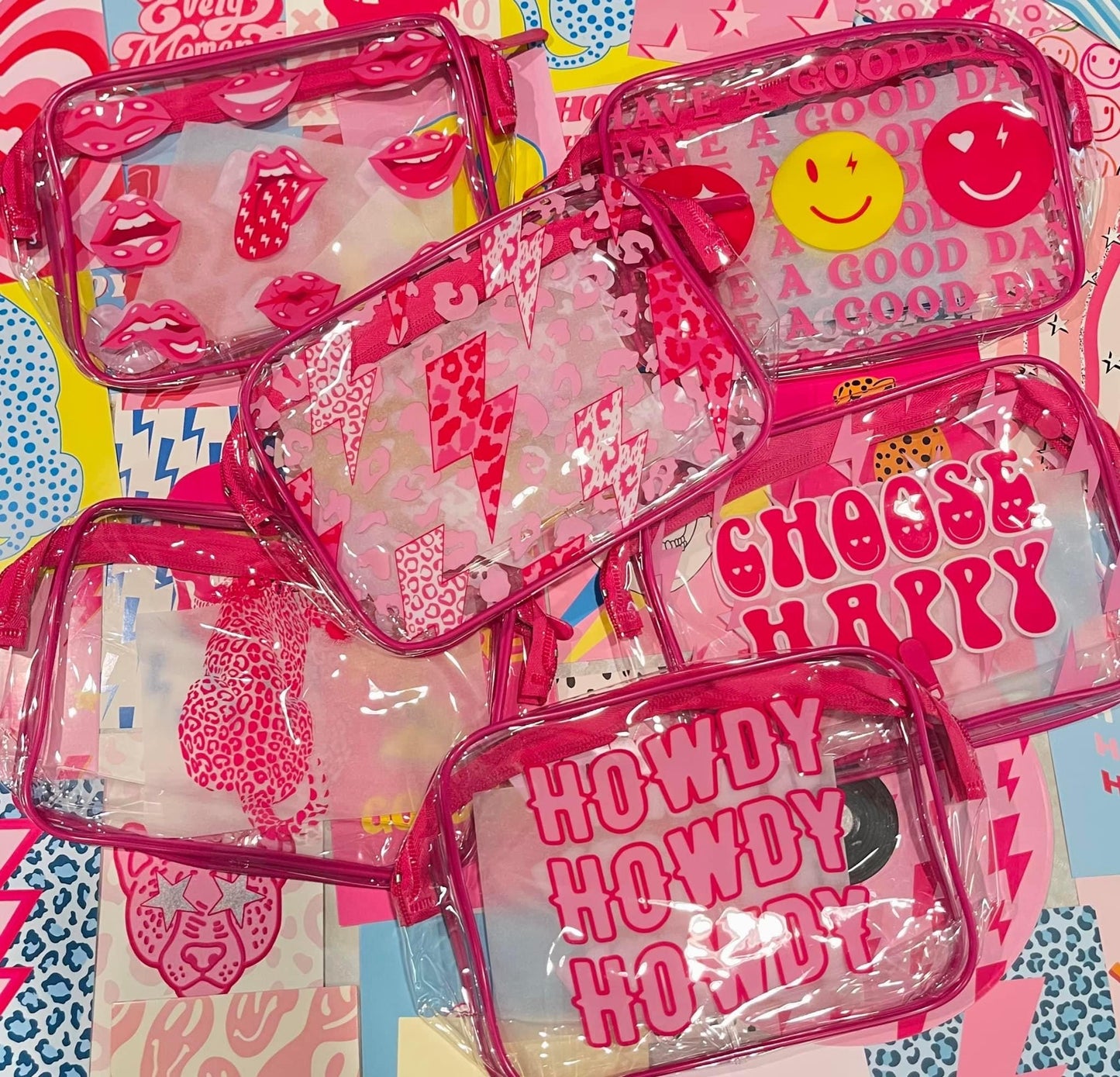 Trendy Hot Pink Makeup Bags