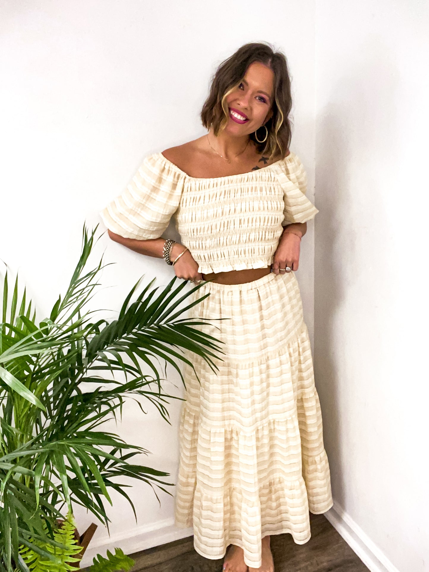 Shore Thing Beige Maxi Skirt Set