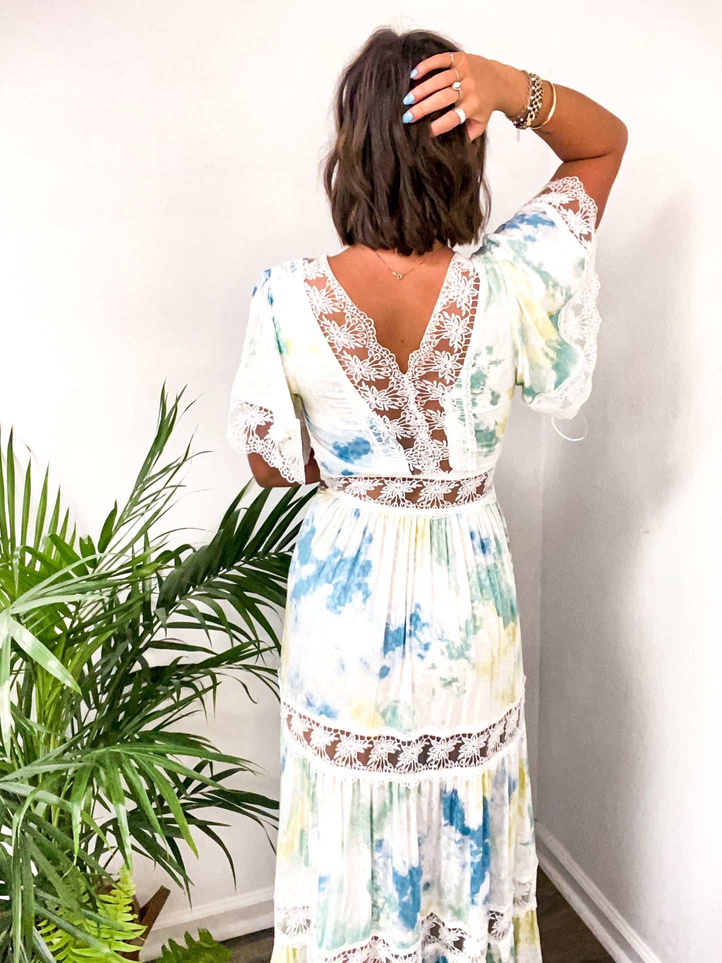 Ocean Eyes Blue/Green Maxi Dress