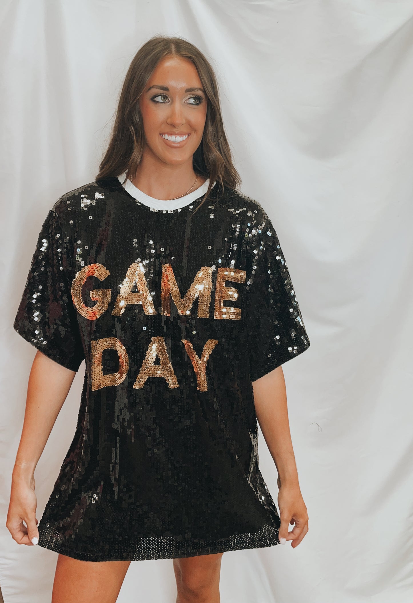 Black Sequin Game Day Tunic/Dress