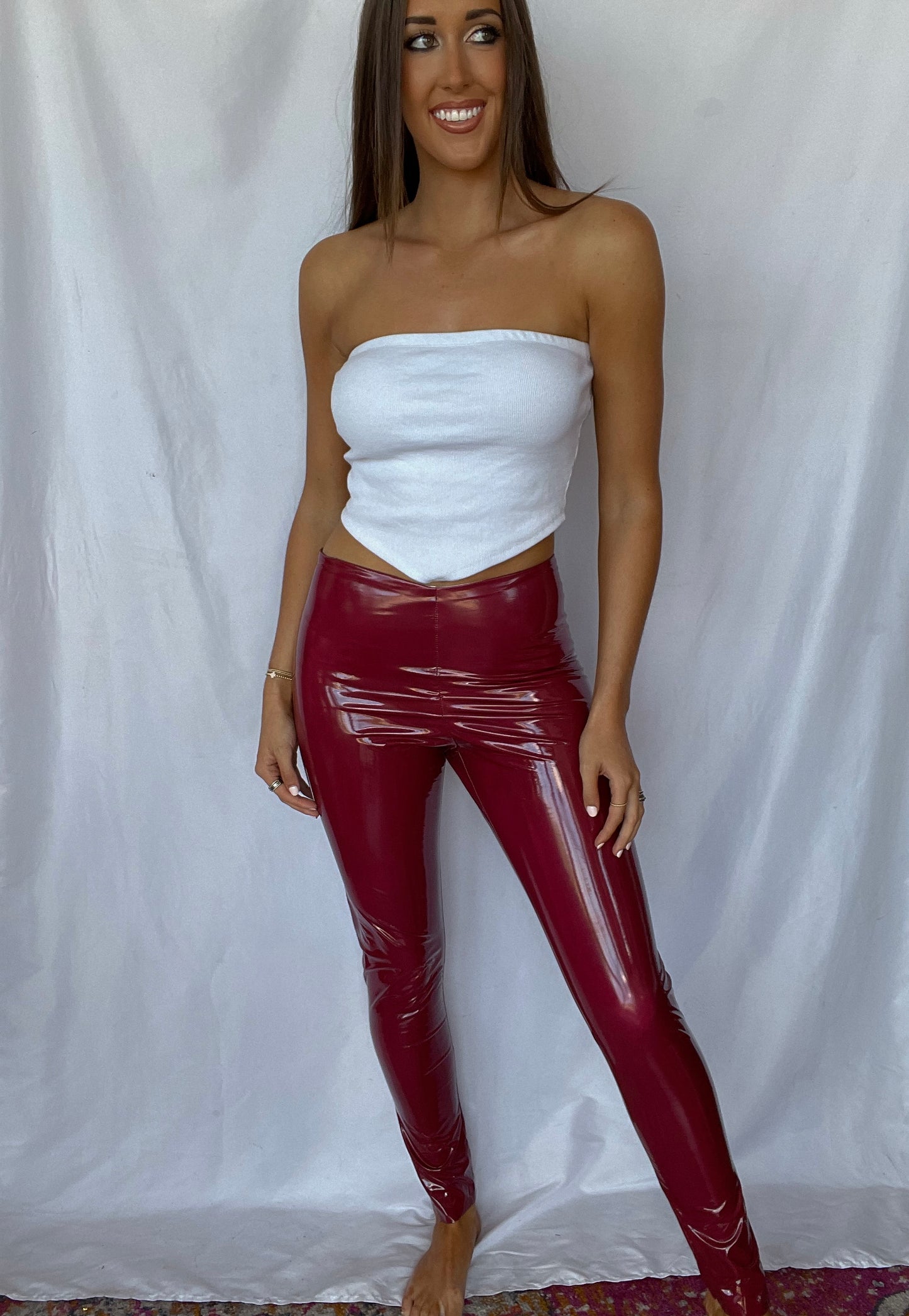 Show Goes On Shiny Leather Leggings