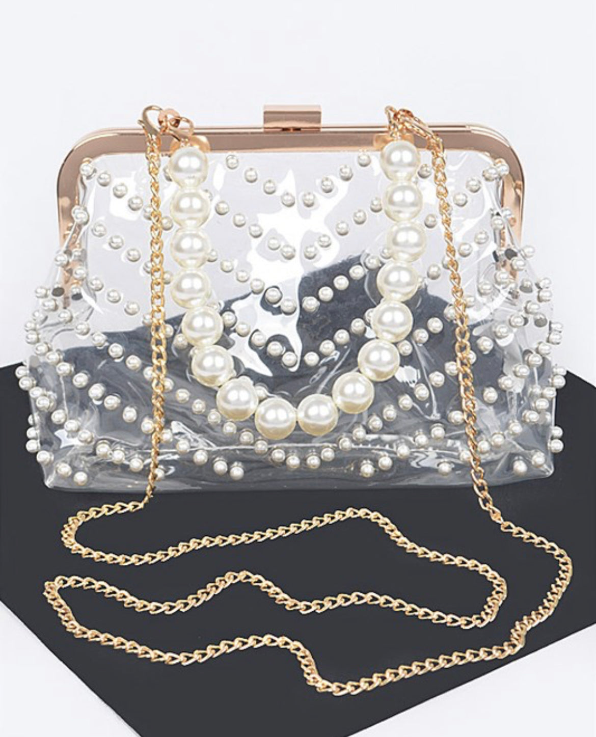Pearl Clear Crossbody Clutch