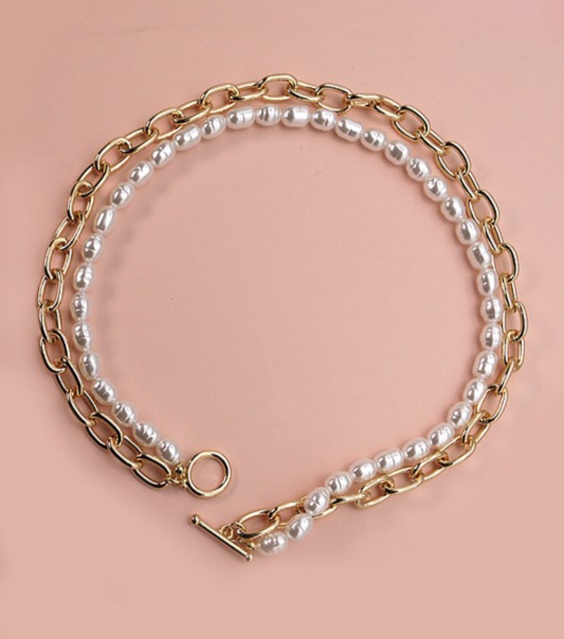 Layered Pearl and Gold Necklace