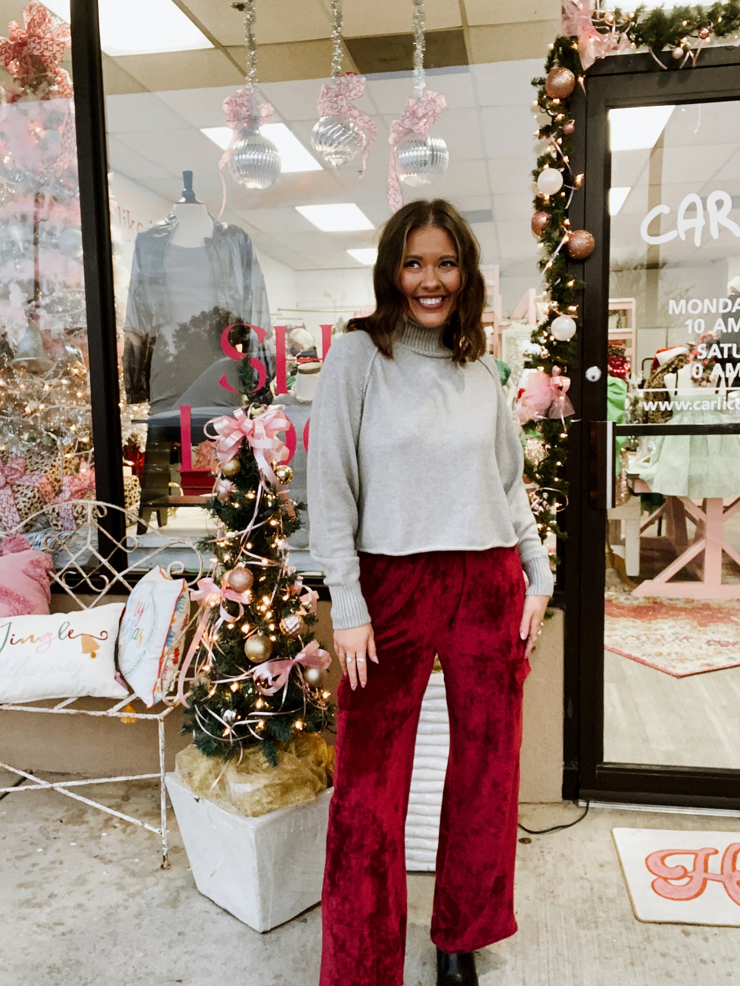 This Christmas Velvet Cargo Pants