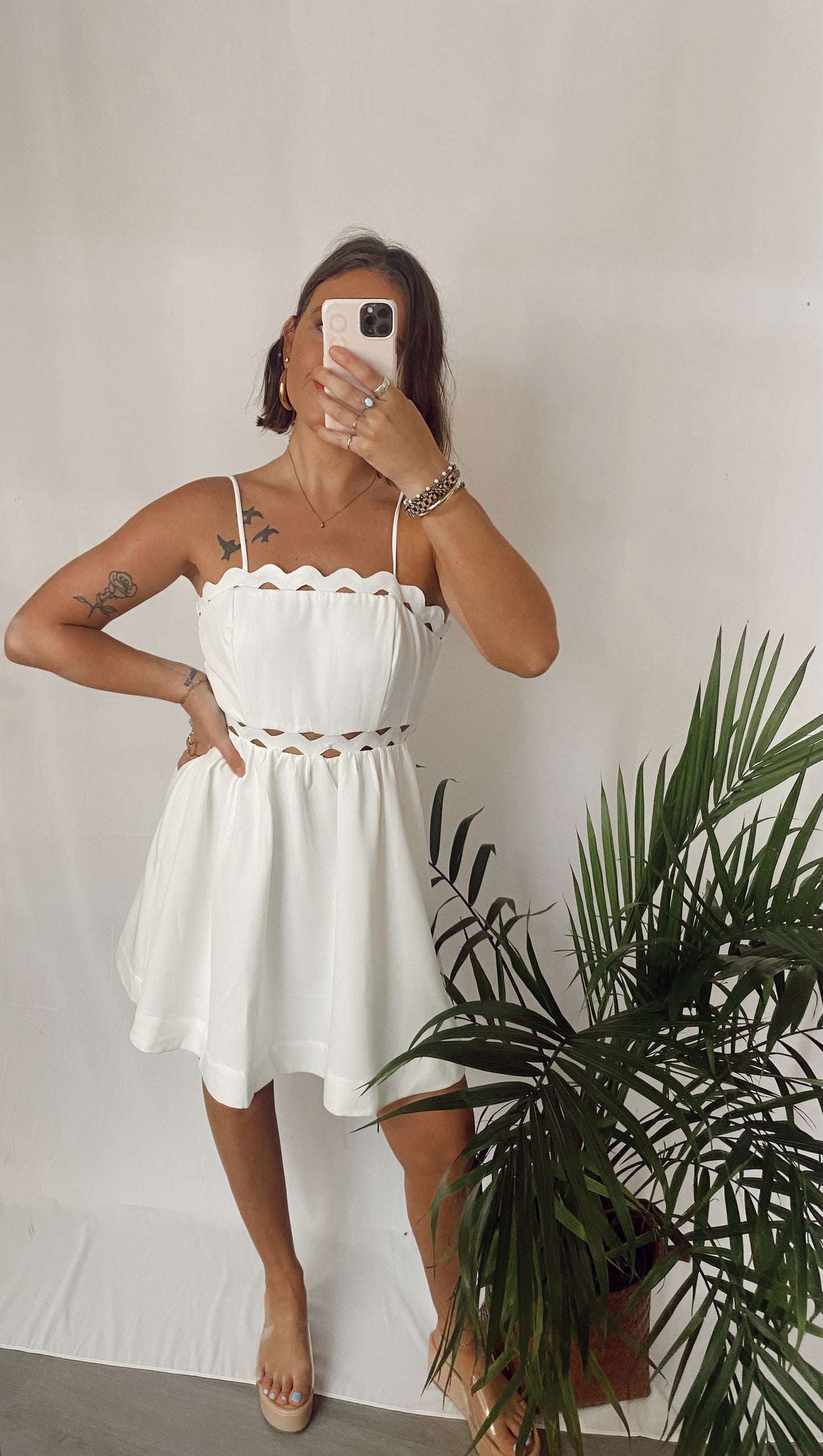 Bliss Backless Bow Tie White Dress