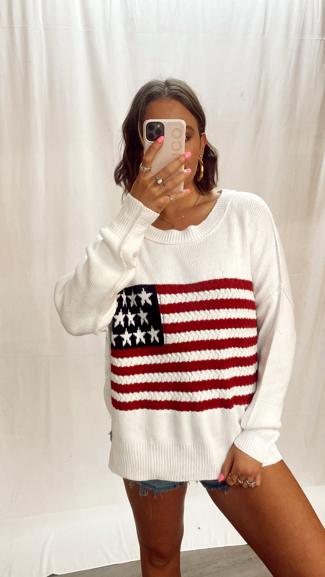 Ivory Flag Sweater