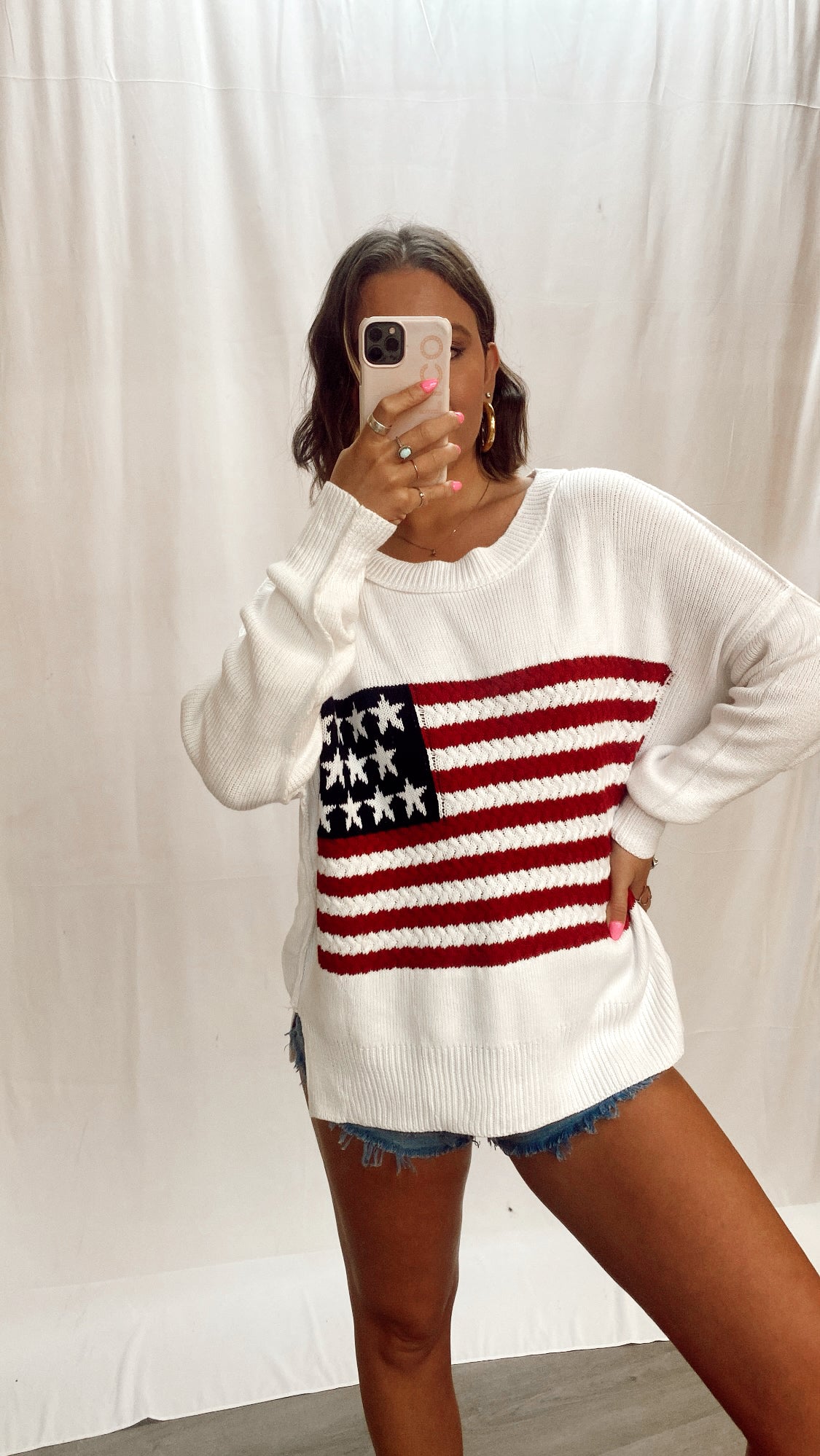 Ivory Flag Sweater