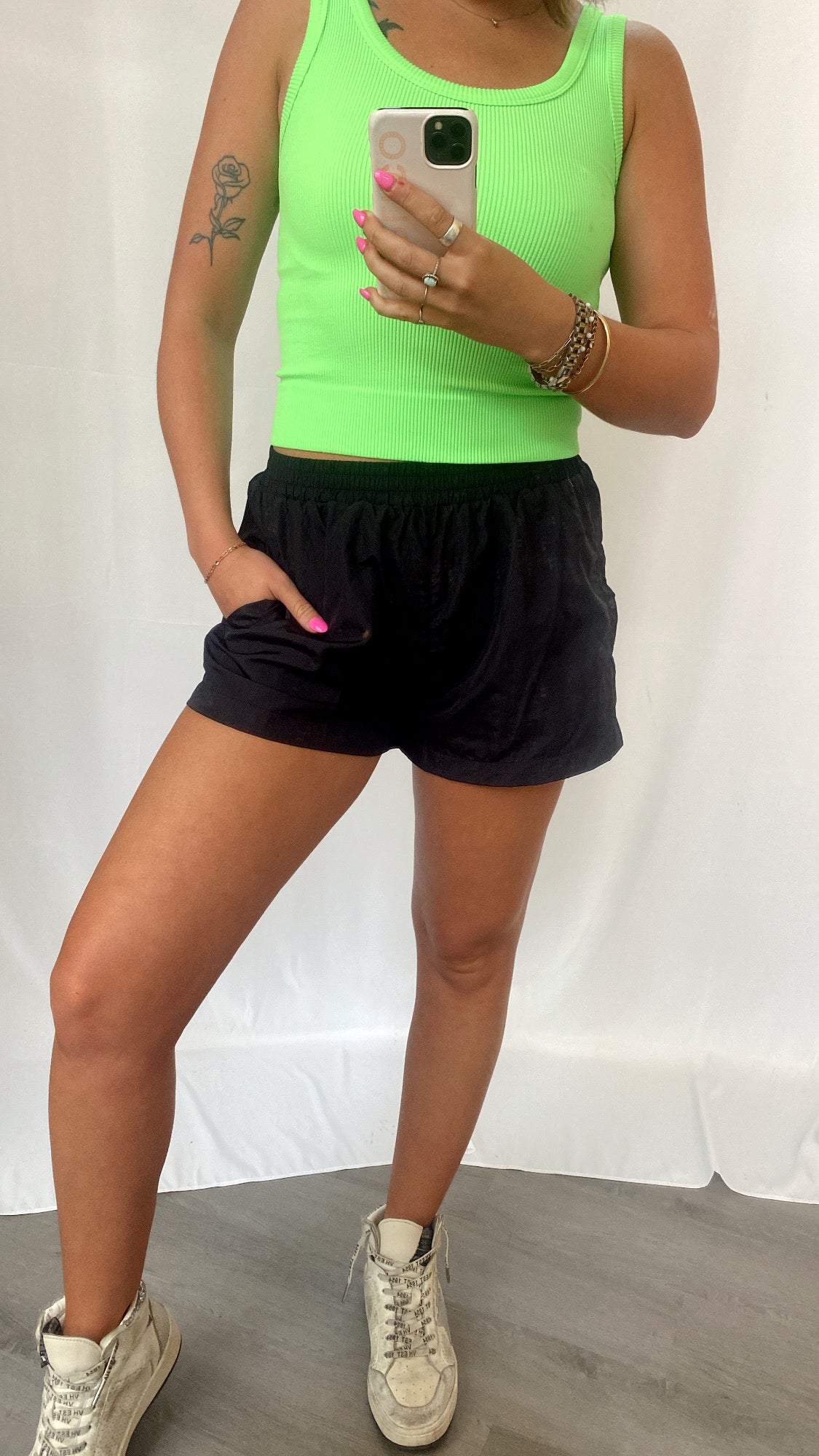 Summer Vibes Black Athletic Shorts
