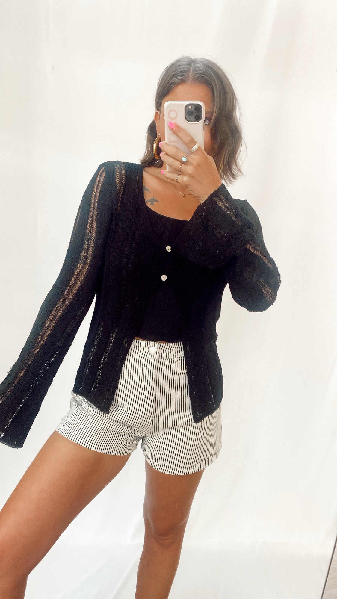 Unapologetically Me Black Crochet Cardigan