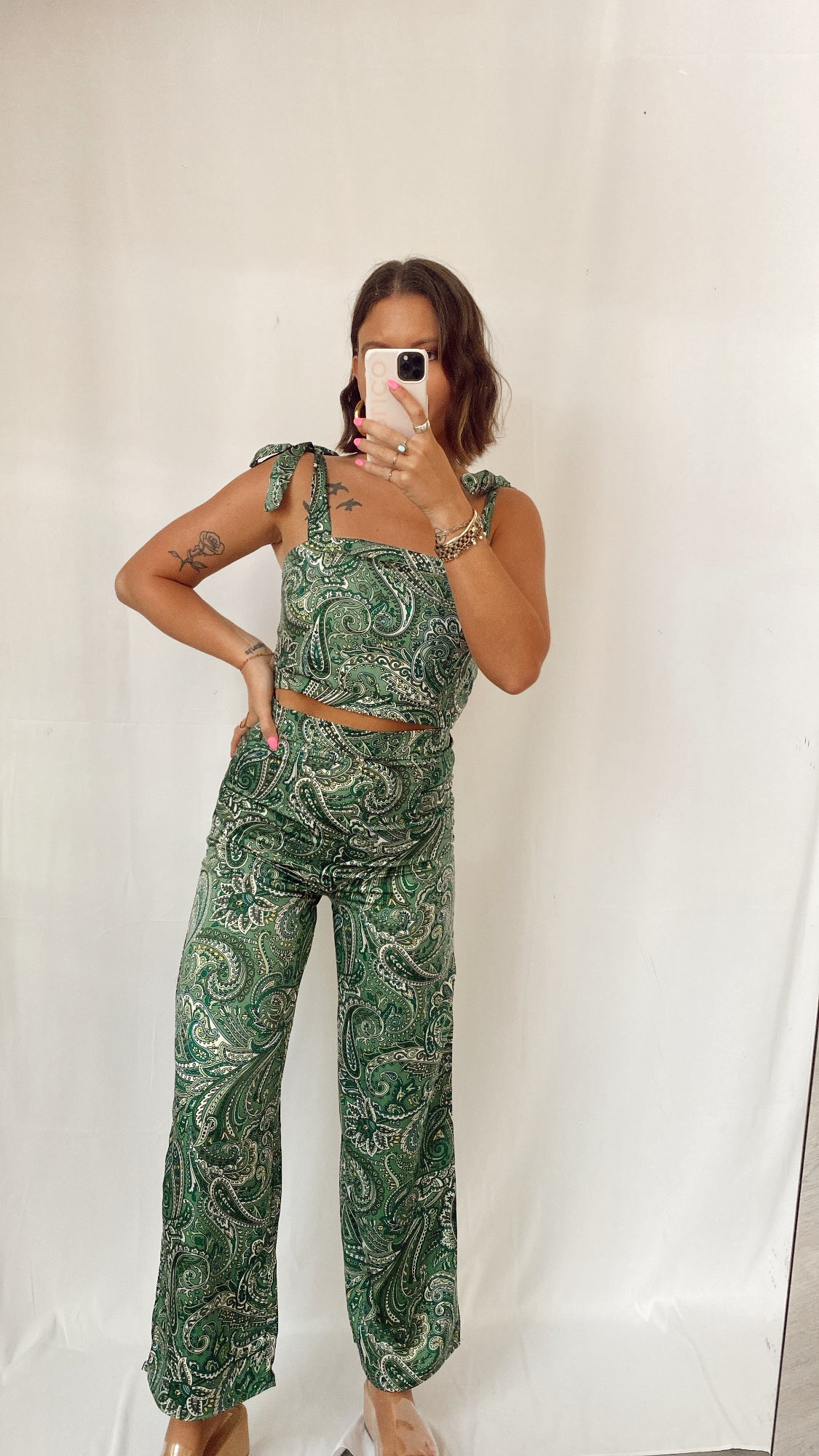 A Little Flirtatious Green Two Piece Set