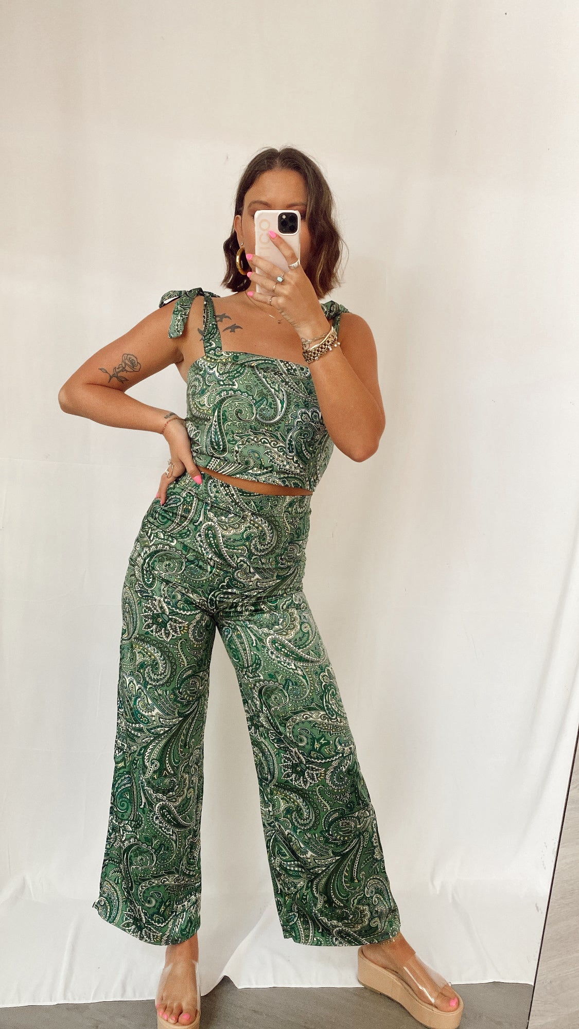 A Little Flirtatious Green Two Piece Set