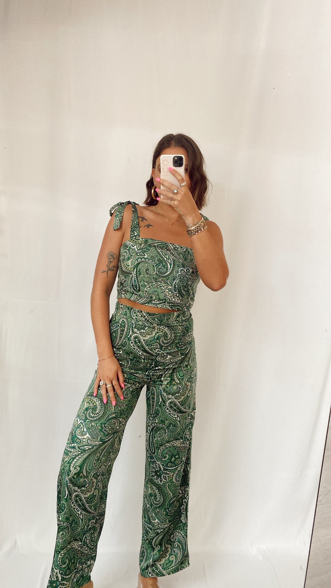 A Little Flirtatious Green Two Piece Set