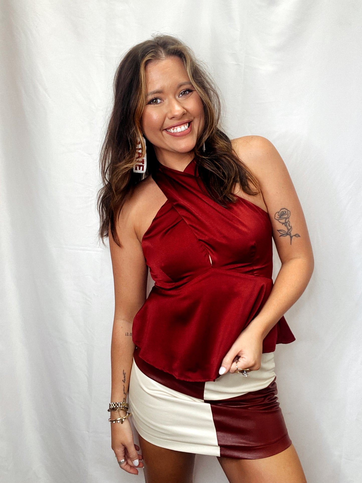 Hustle Up Satin Halter Top