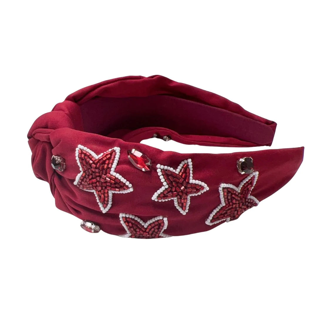 Maroon Star Sequin Headband