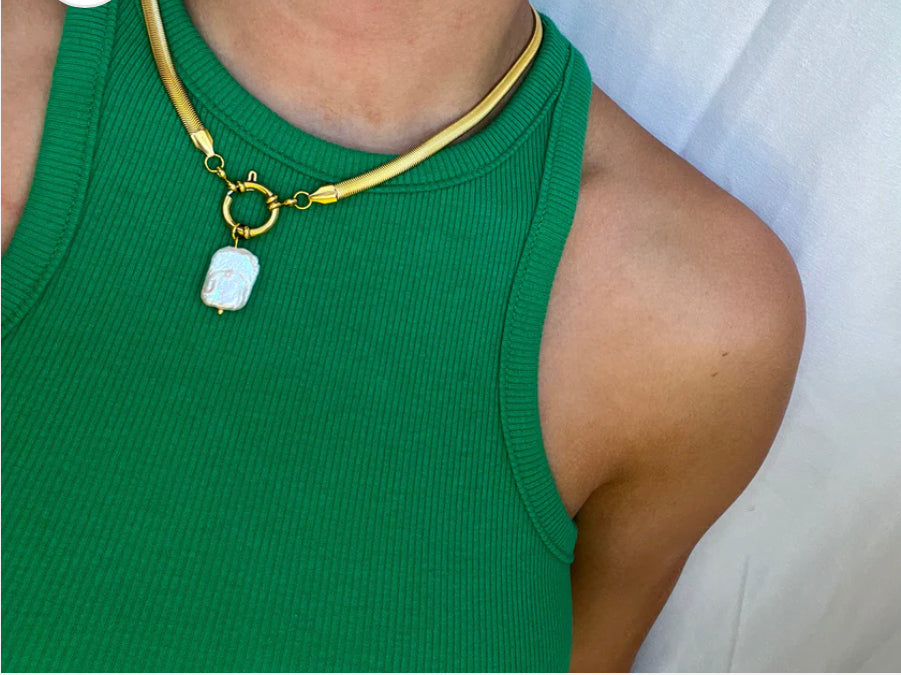 Herringbone Pearl Necklace