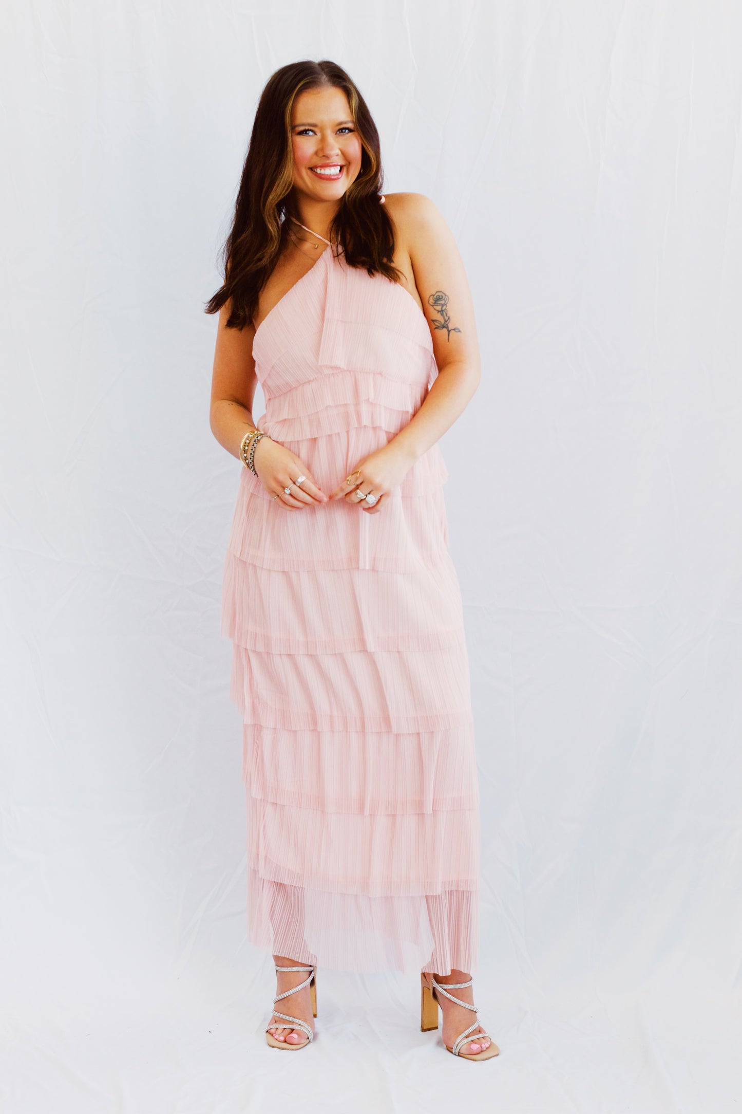 You Make Me Blush Ruffle Maxi Dress