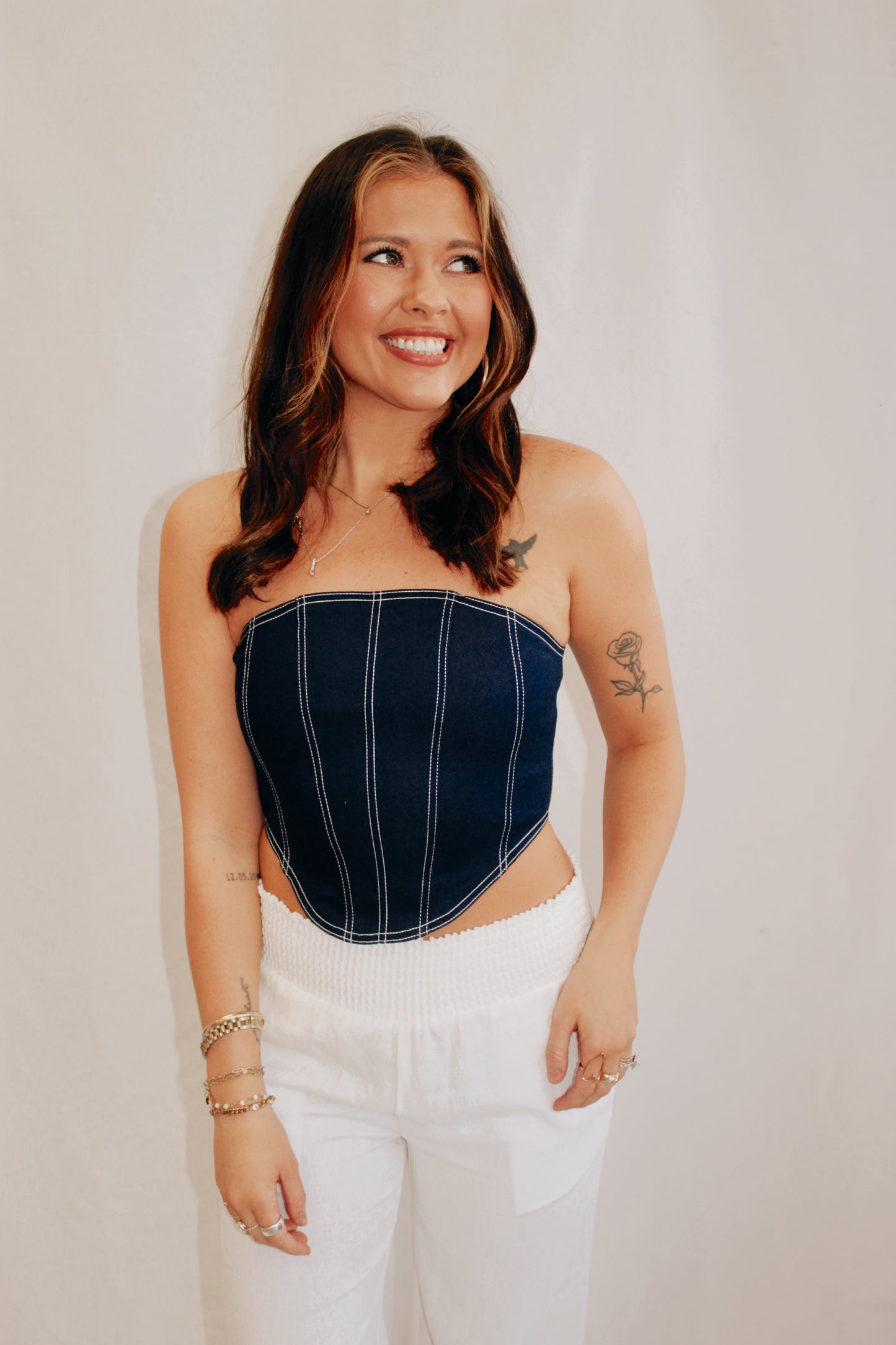 Delta Blue Denim Tube Top