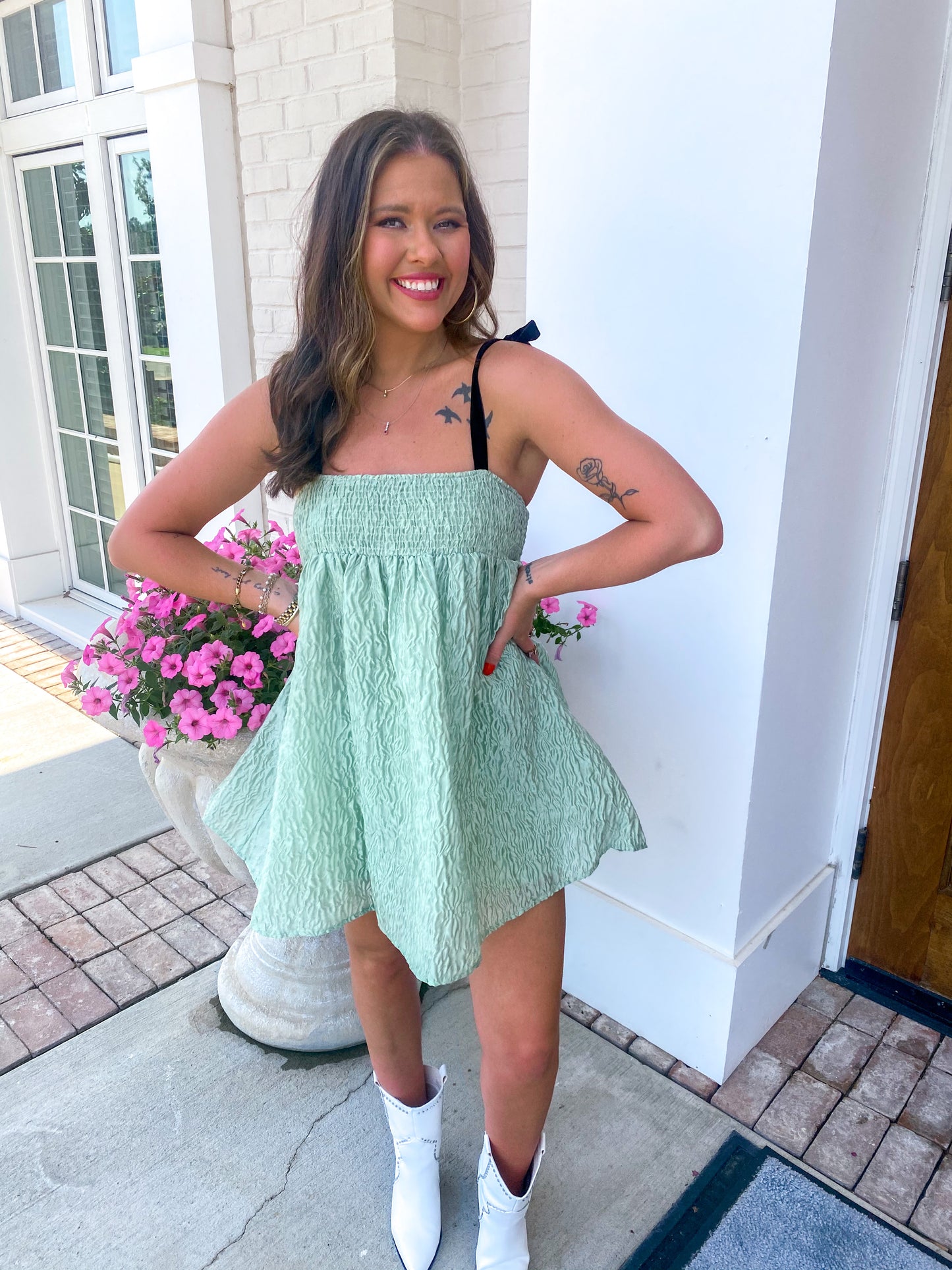 Serena Green Baby Doll Dress