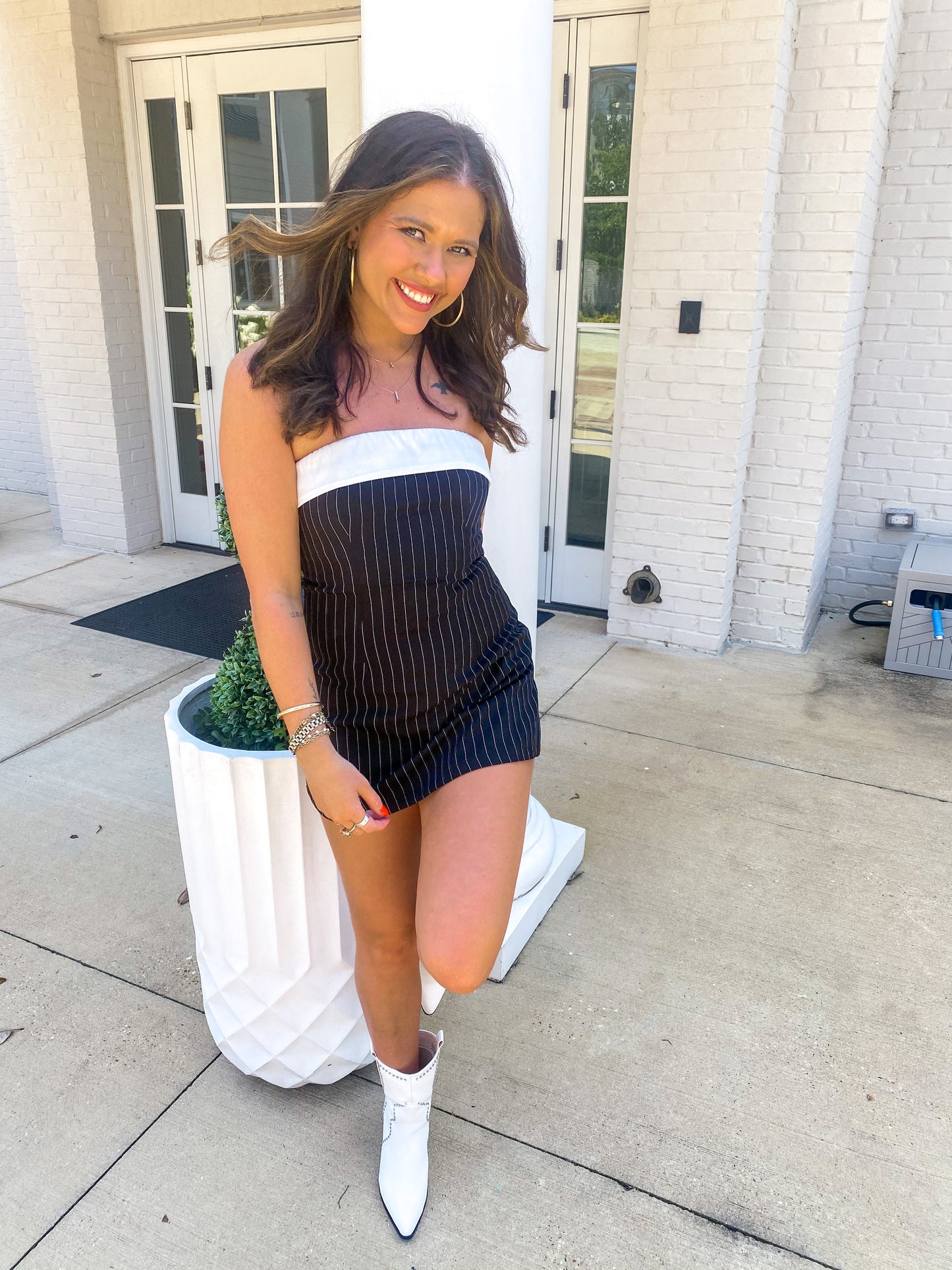 Blair Pinstripe Romper