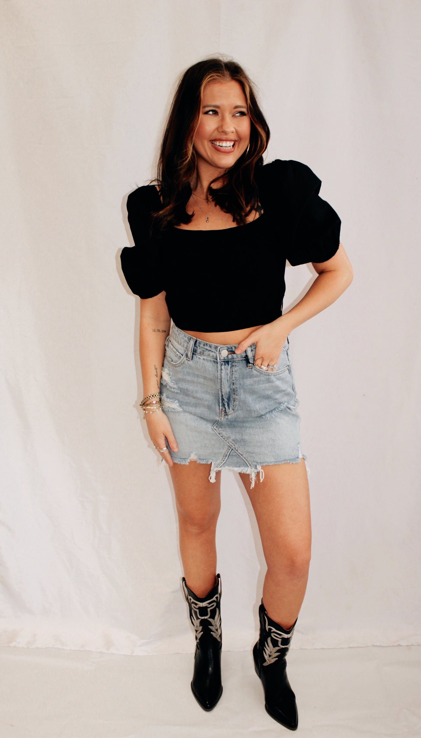 Best Behavior Black Crop Top