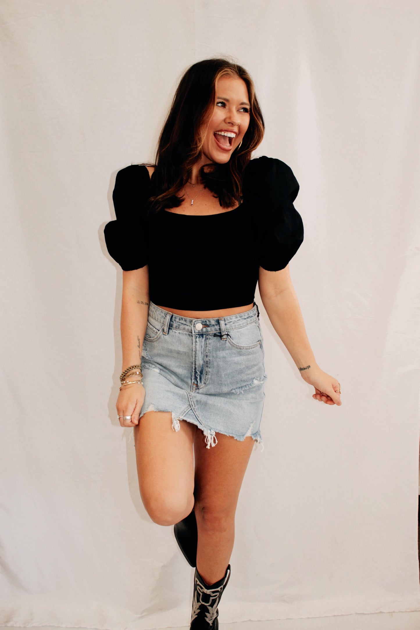 Best Behavior Black Crop Top