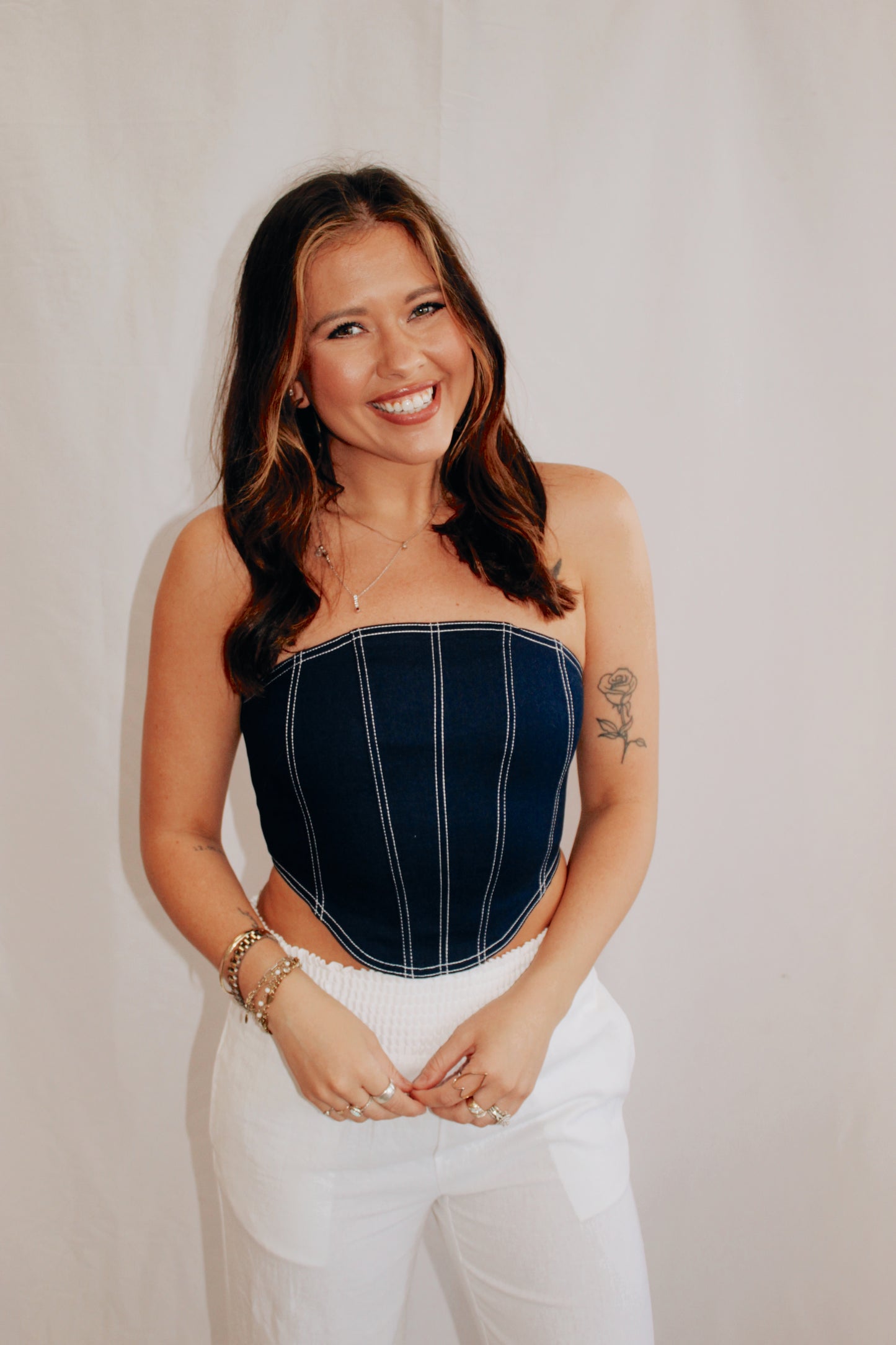 Delta Blue Denim Tube Top