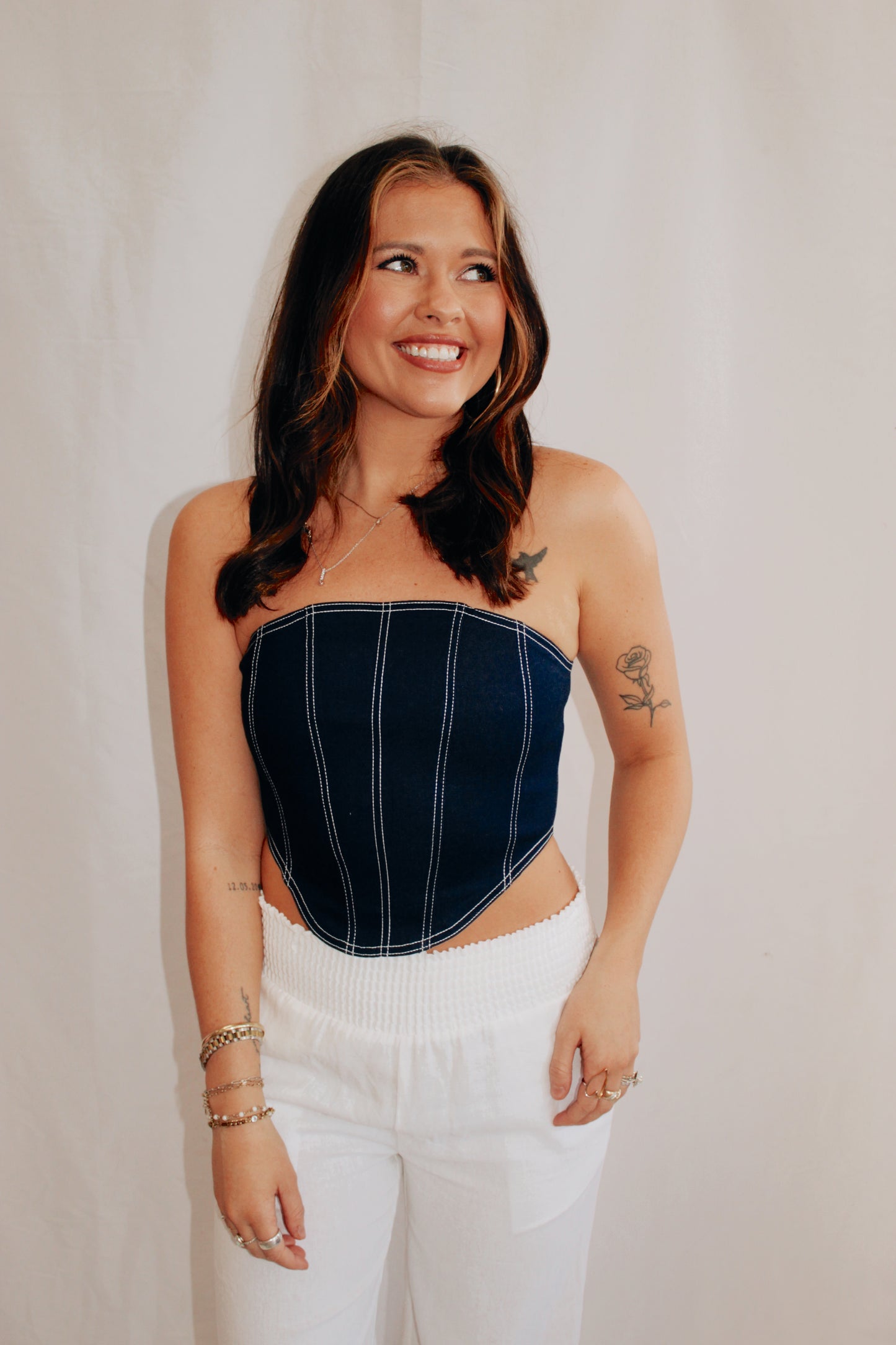 Delta Blue Denim Tube Top