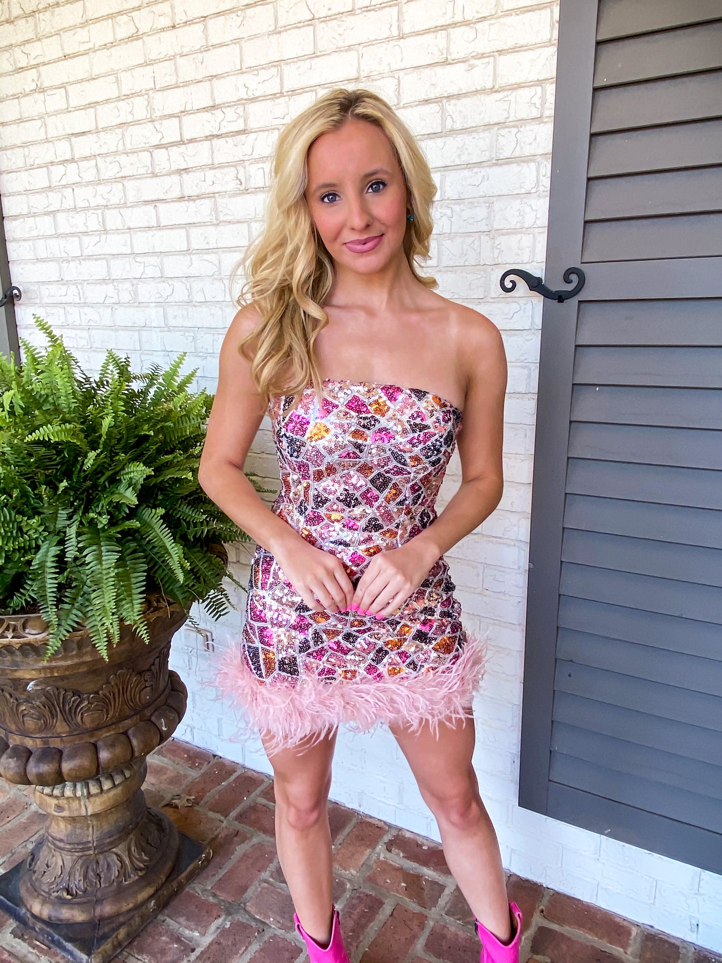 You're So Gorgeous Strapless Sequin Dress