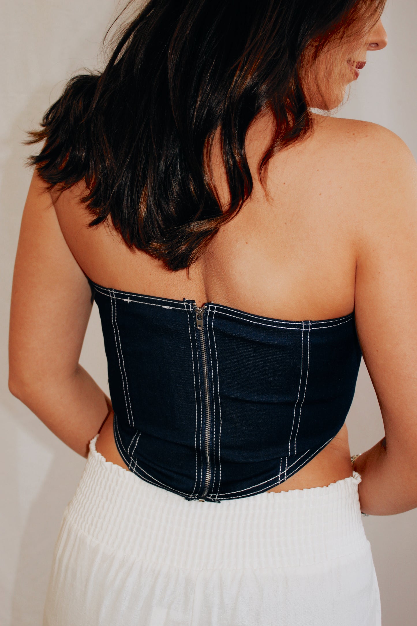 Delta Blue Denim Tube Top