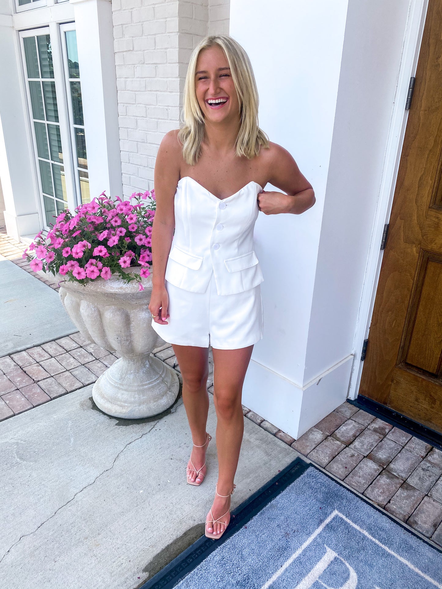 Boss Babe White Blazer Romper