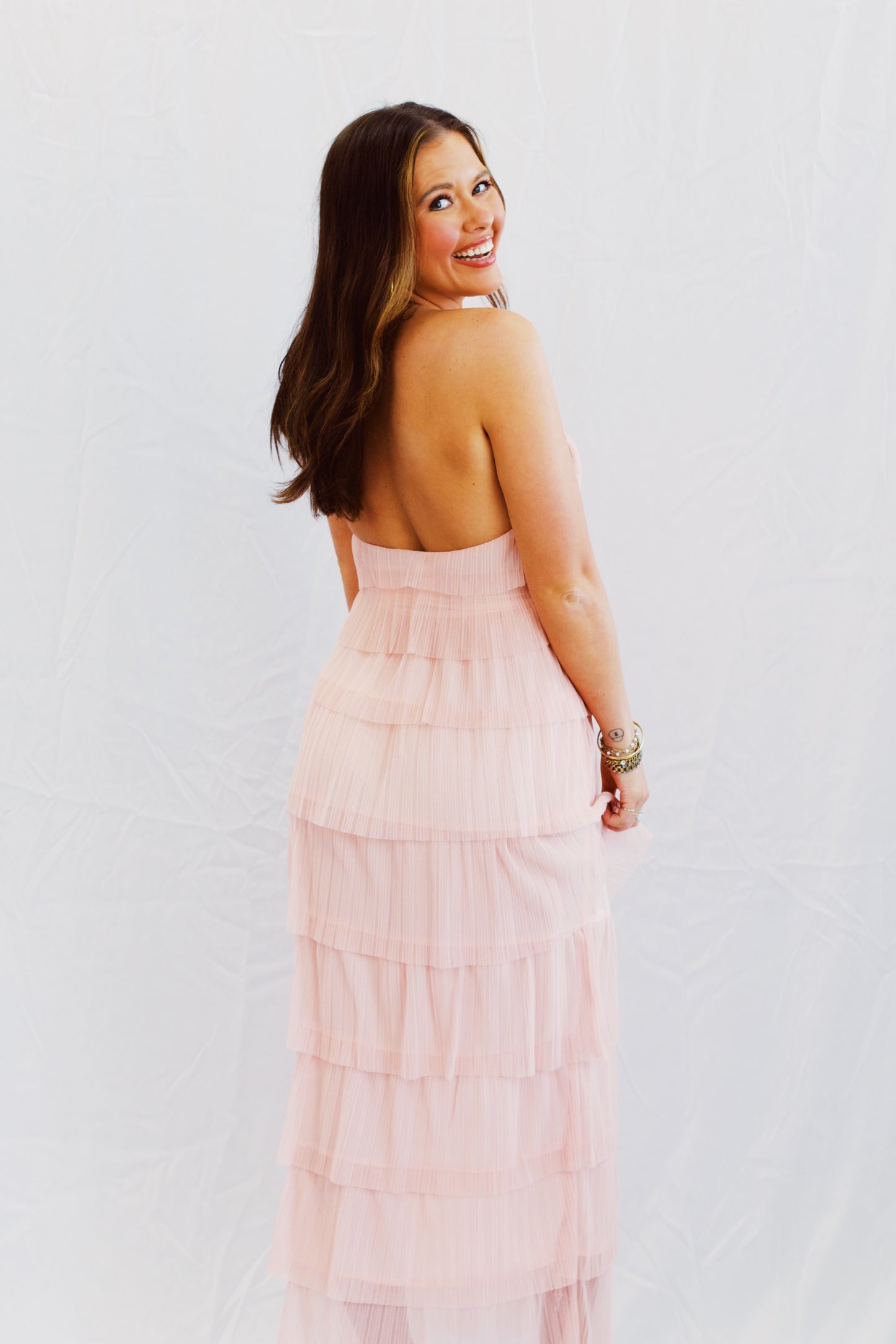You Make Me Blush Ruffle Maxi Dress