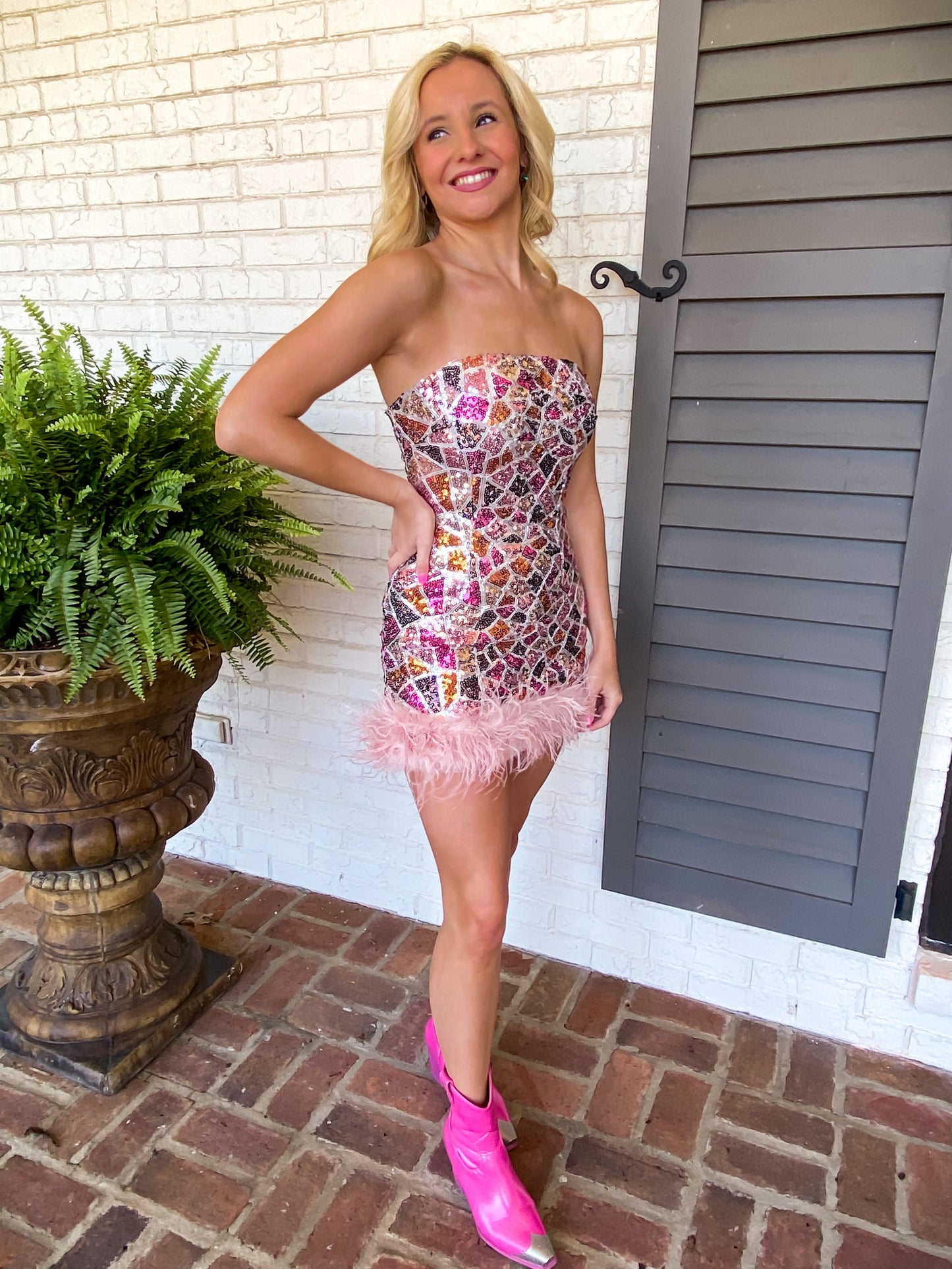 You're So Gorgeous Strapless Sequin Dress