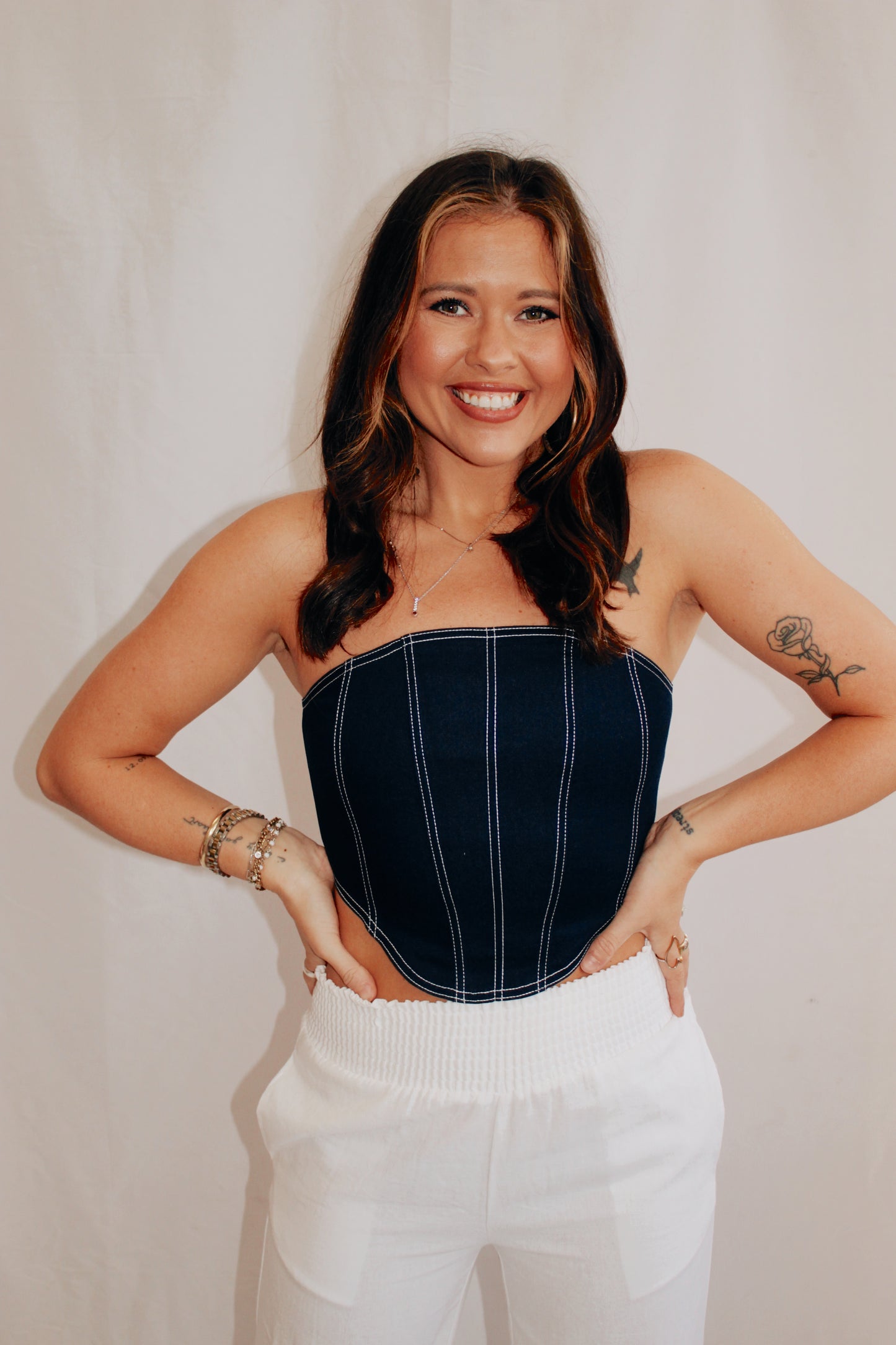 Delta Blue Denim Tube Top