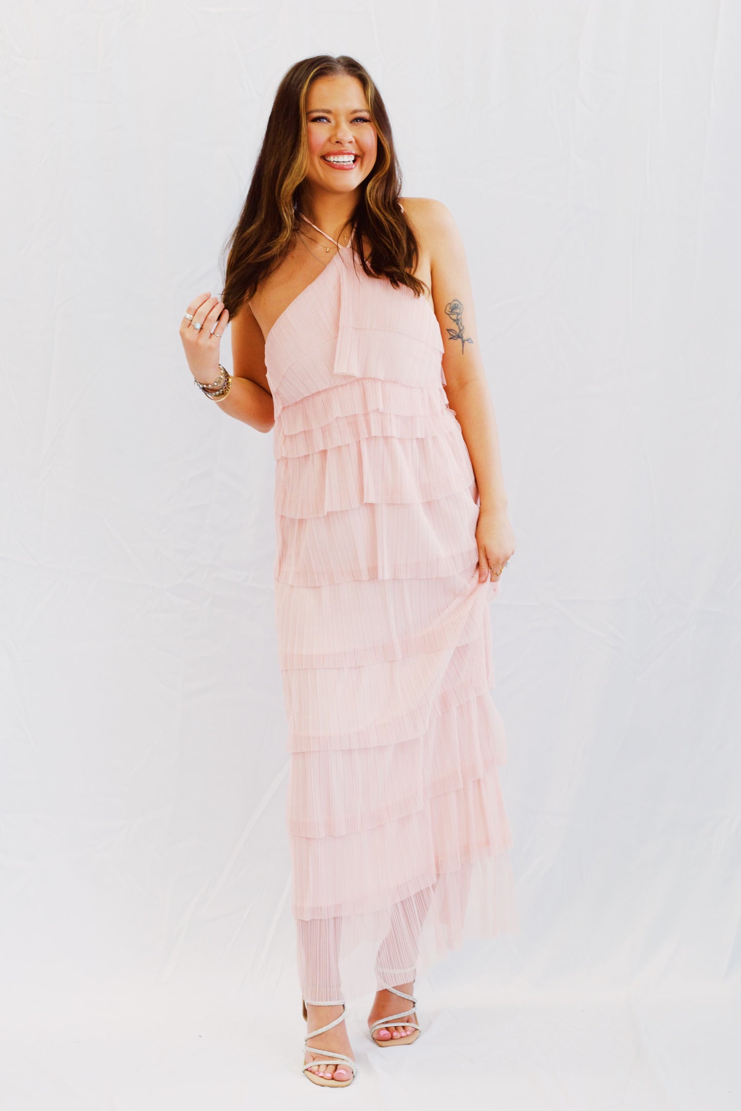 You Make Me Blush Ruffle Maxi Dress