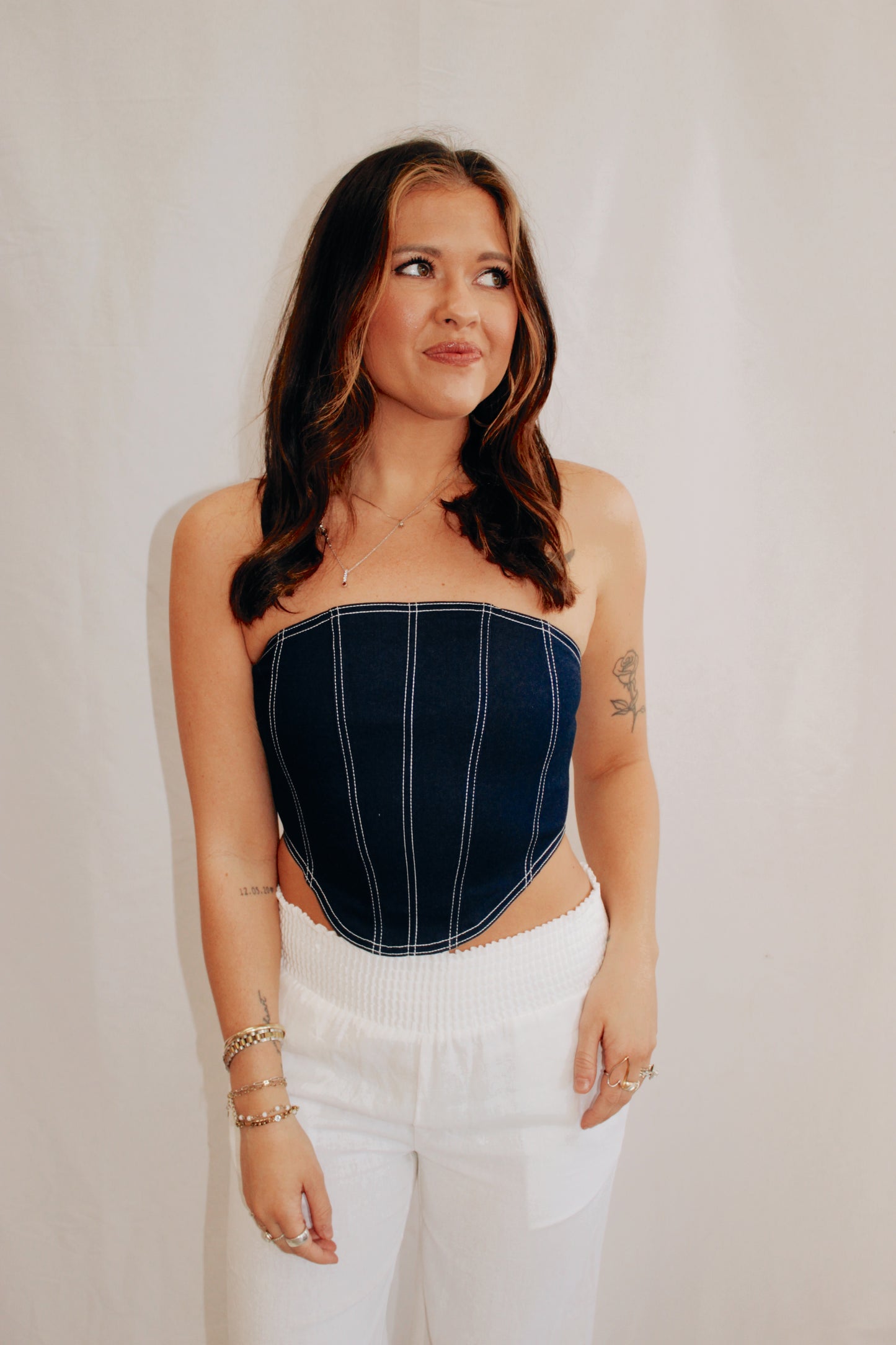Delta Blue Denim Tube Top