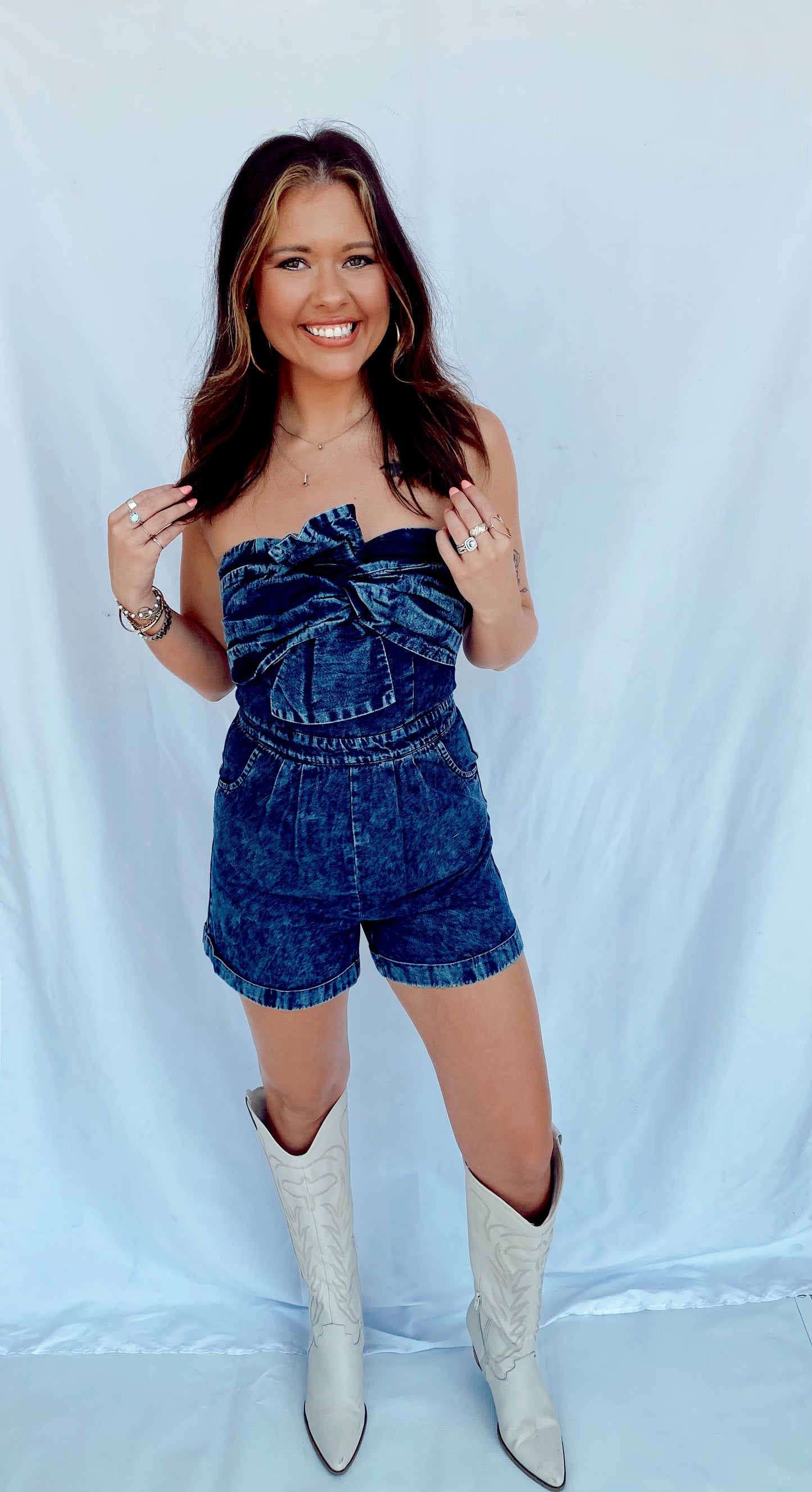 Done Deal Denim Romper