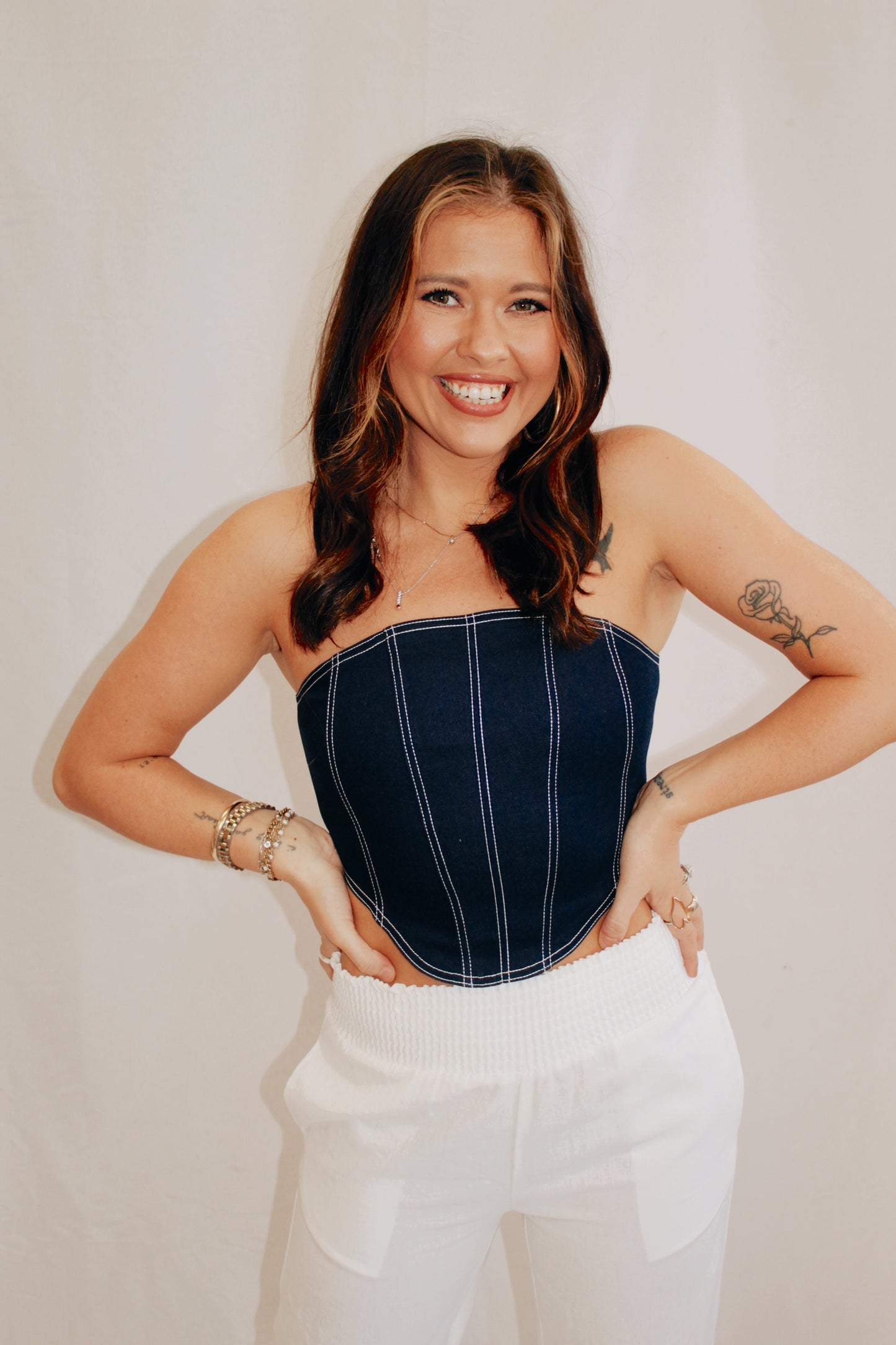 Delta Blue Denim Tube Top