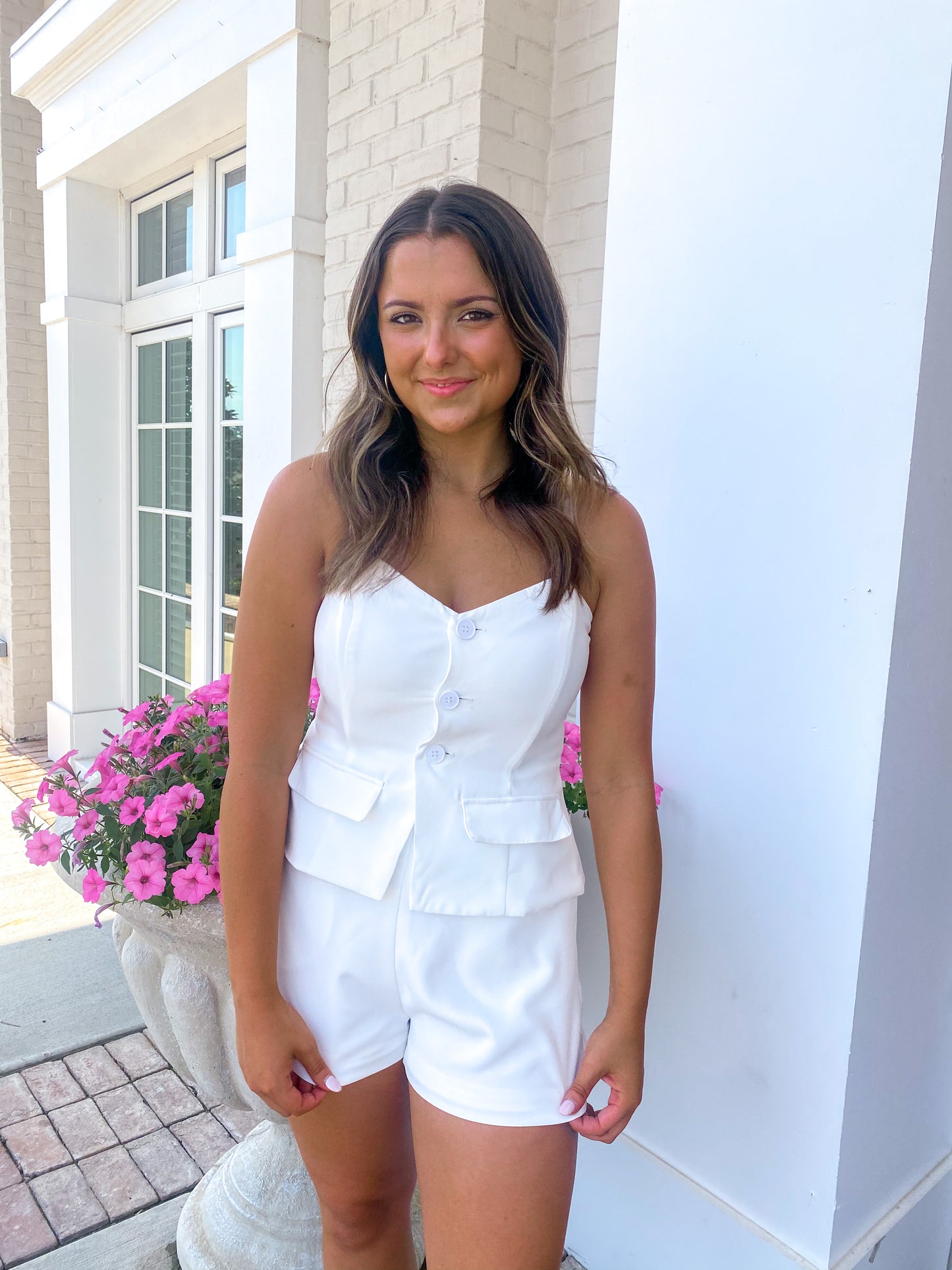 Boss Babe White Blazer Romper
