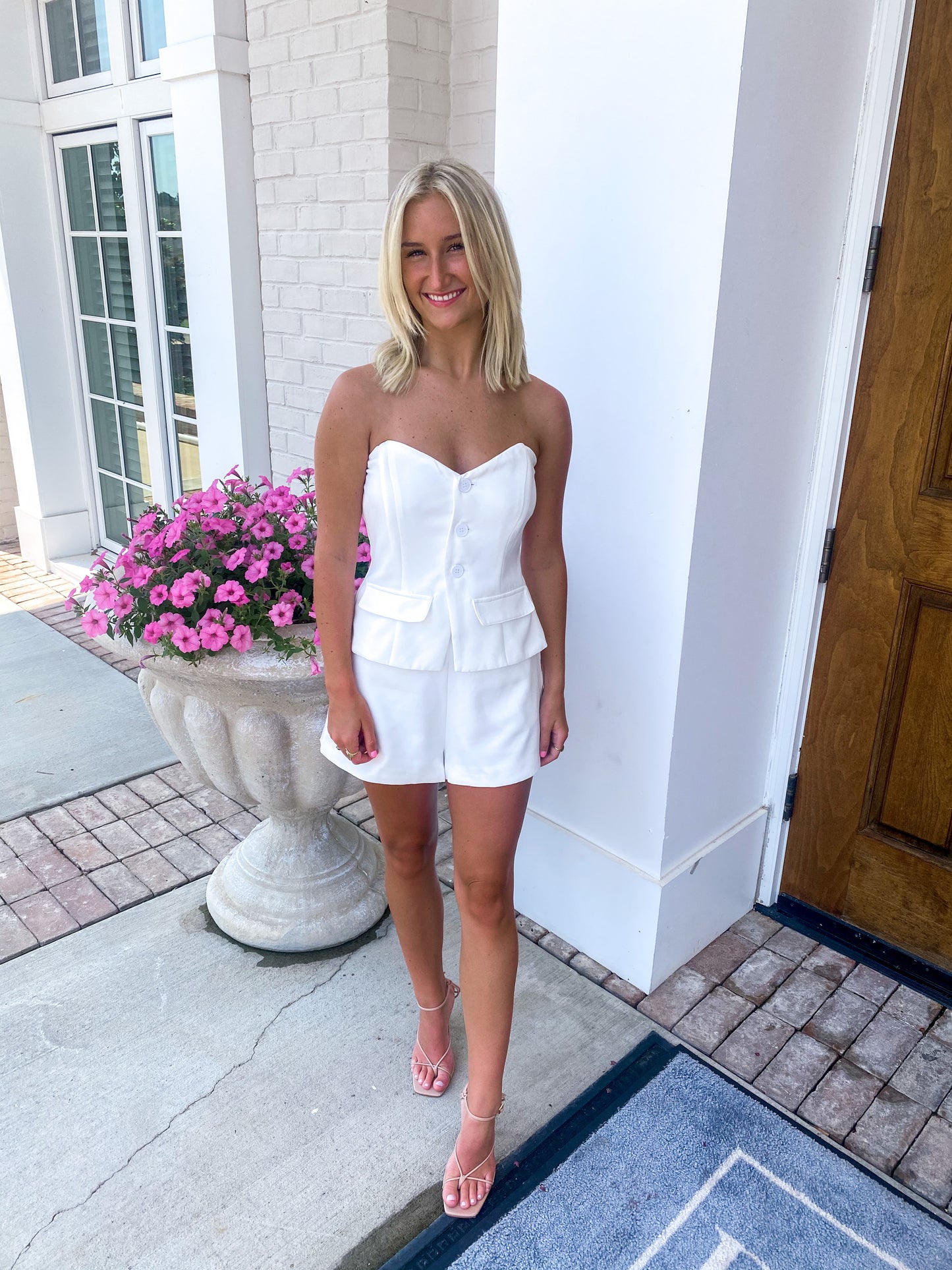 Boss Babe White Blazer Romper