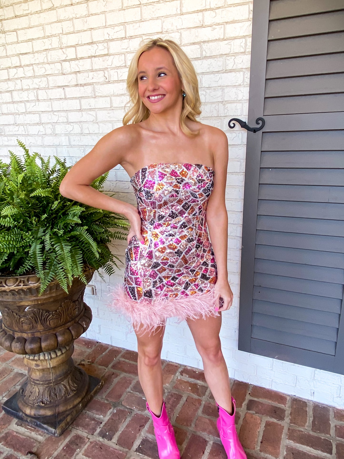 You're So Gorgeous Strapless Sequin Dress
