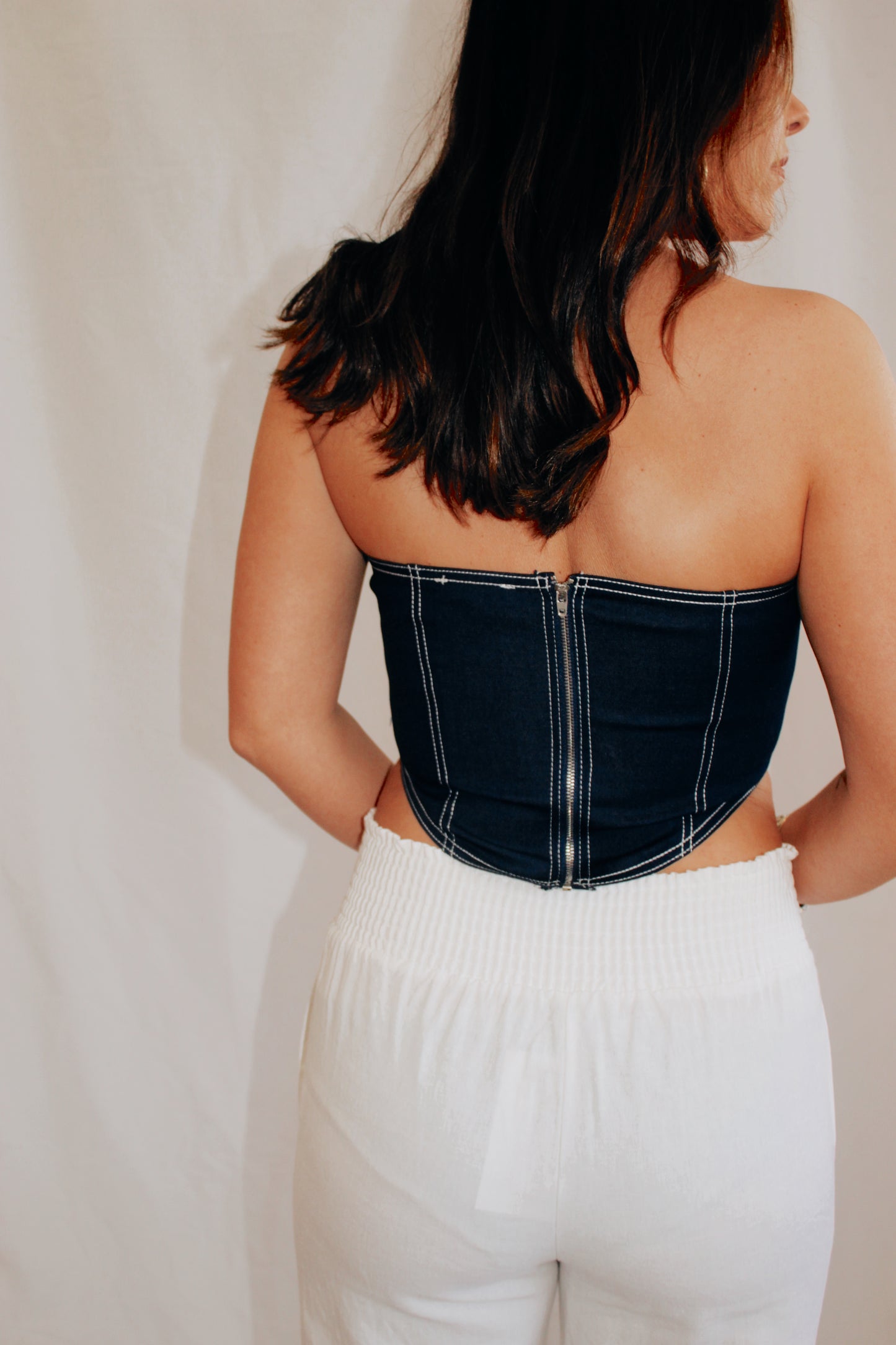 Delta Blue Denim Tube Top