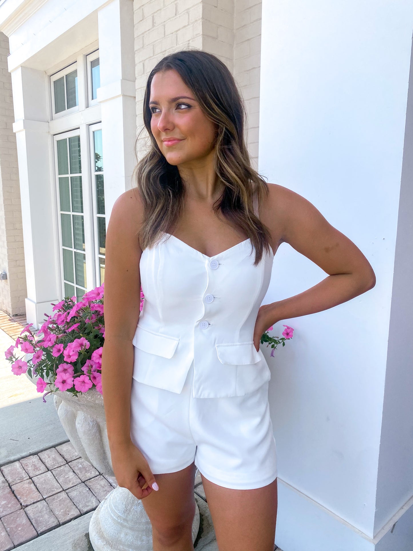 Boss Babe White Blazer Romper