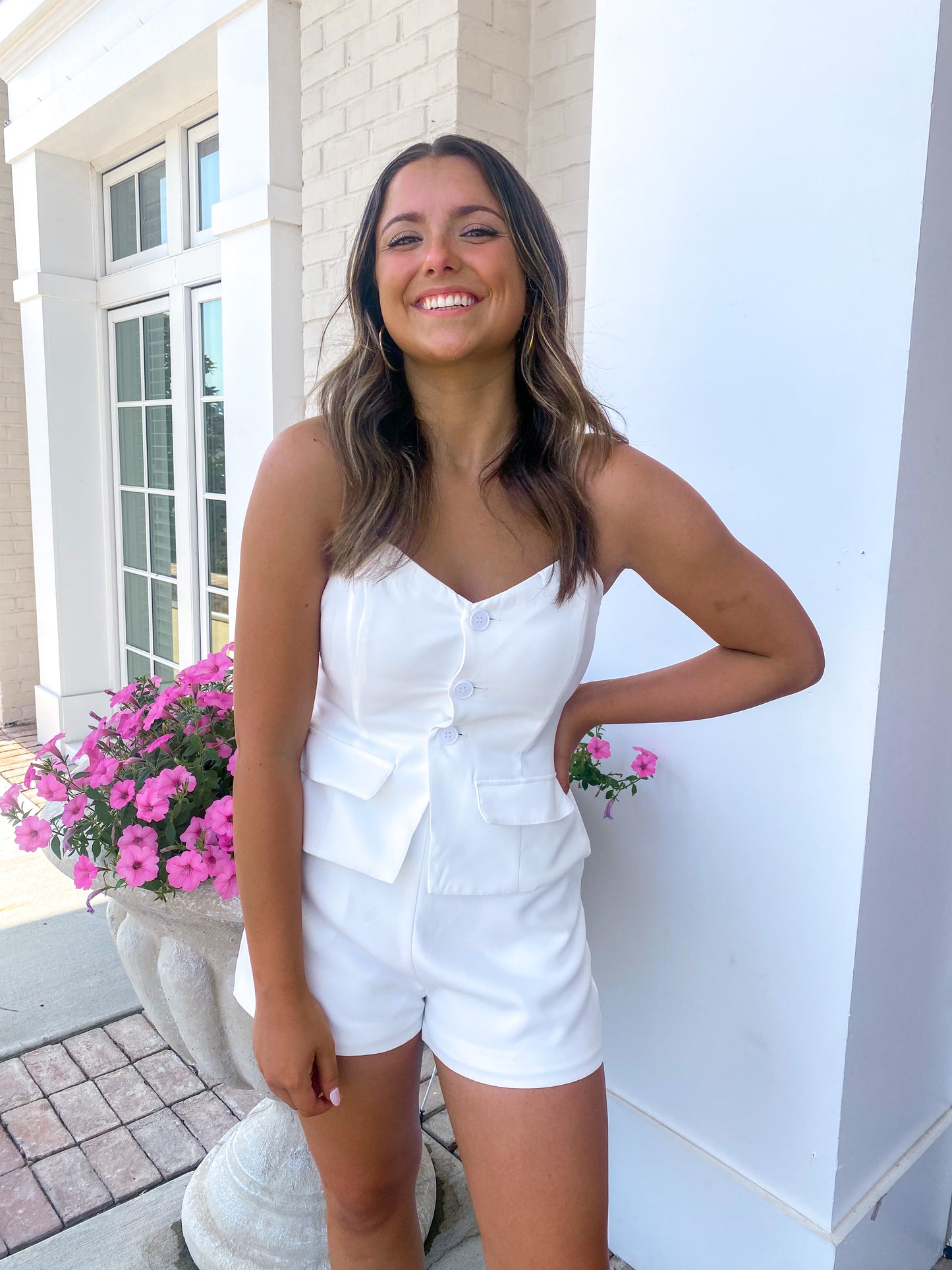 Boss Babe White Blazer Romper